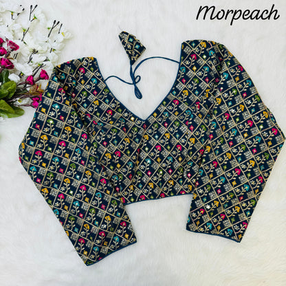 Beautiful Designer Readymade Long Sleeves Multi Thread With Sequence Blouse