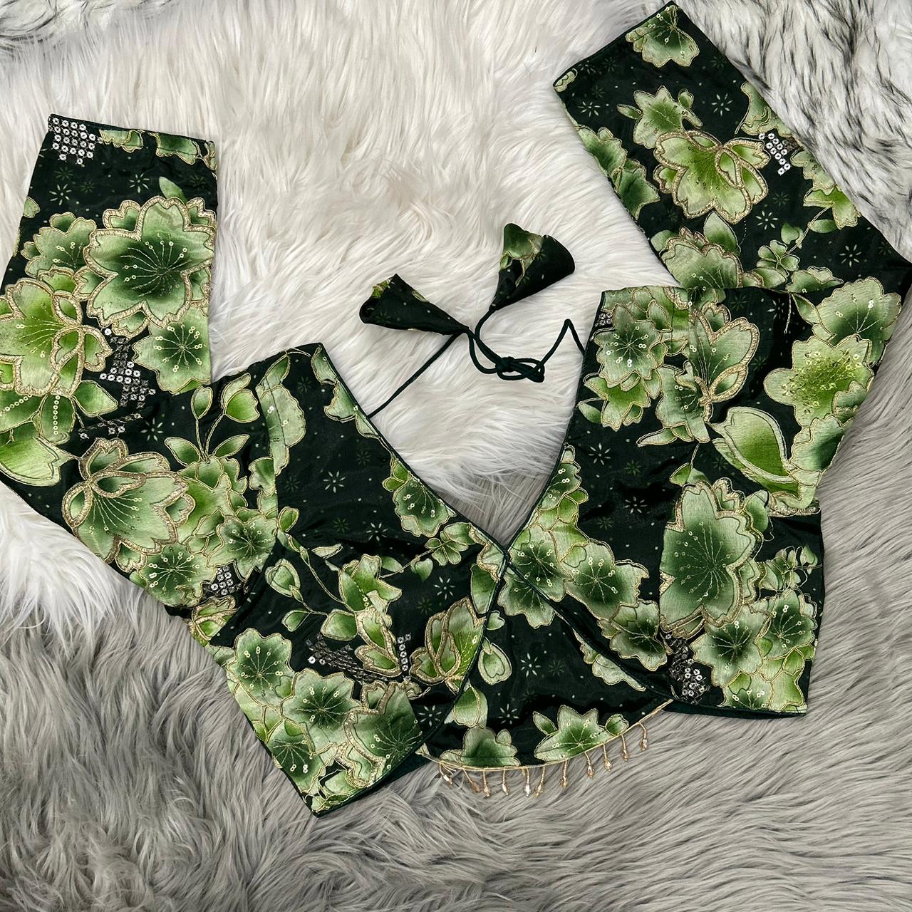 Beautiful Designer Party Wear Readymade Long Sleeves Cut Pattern Blouse