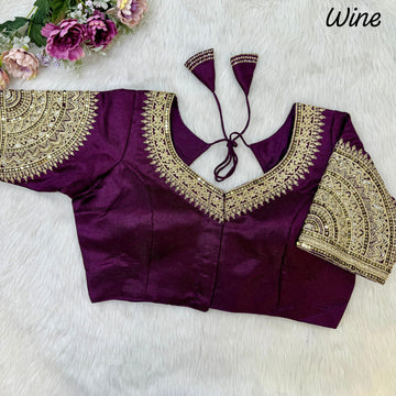 Beautiful Designer Wedding Style Heavy Soft Milan Silk Readymade Blouse