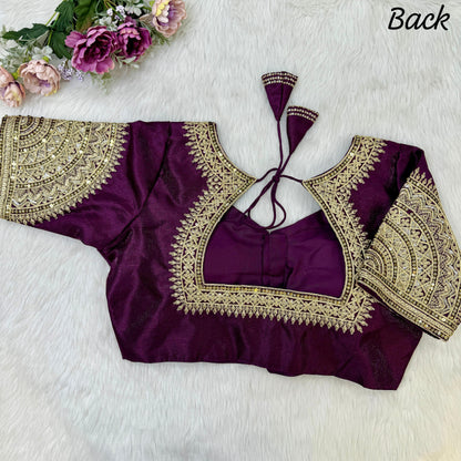 Beautiful Designer Wedding Style Heavy Soft Milan Silk Readymade Blouse