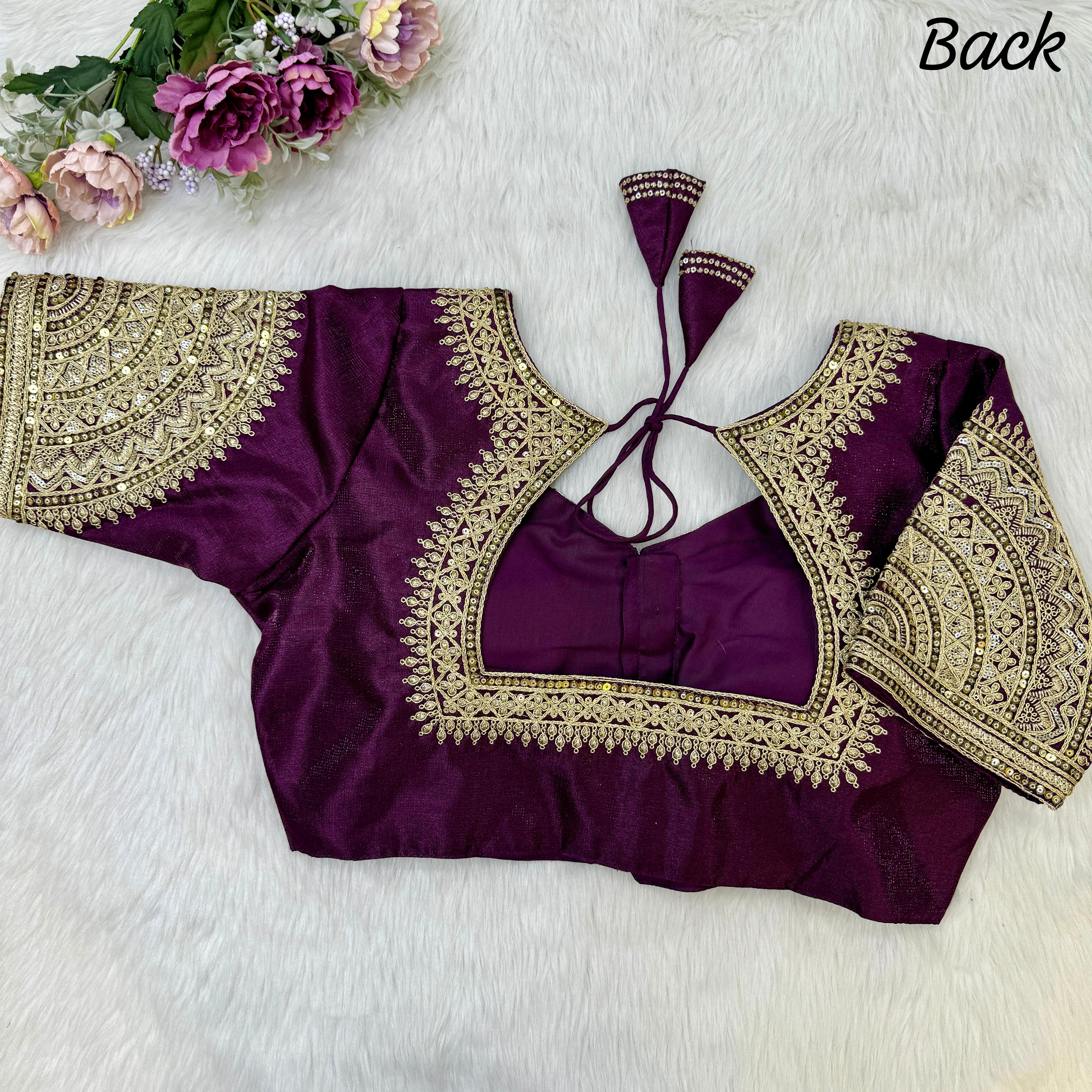 Beautiful Designer Wedding Style Heavy Soft Milan Silk Readymade Blouse