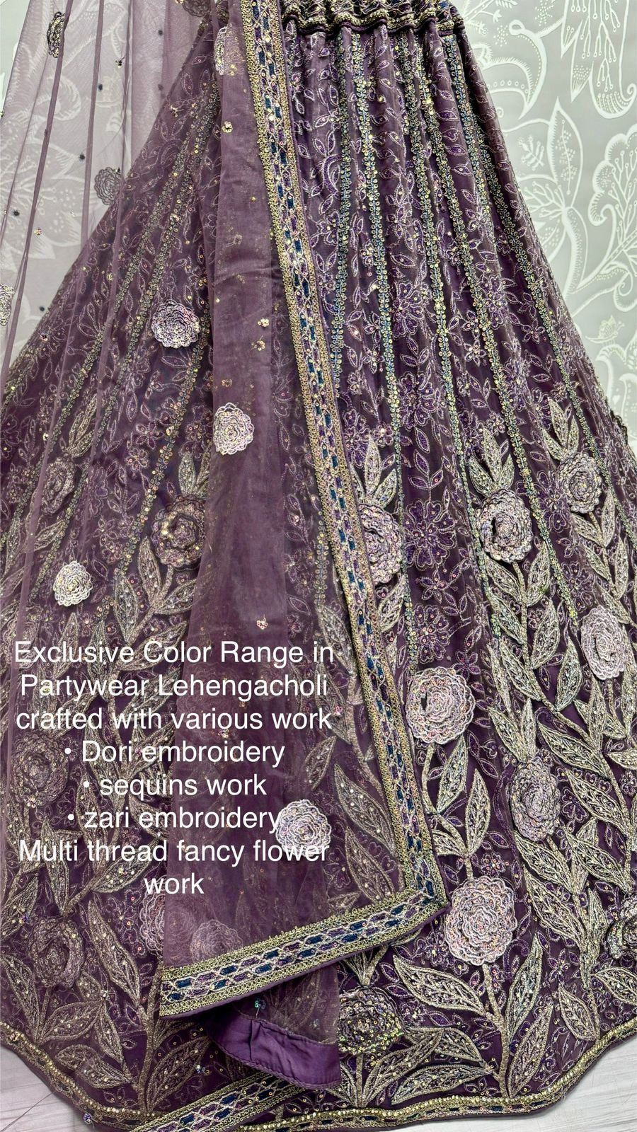 Beautiful Designer Bridal Pure Heavy Net With Sequence Lehenga Choli