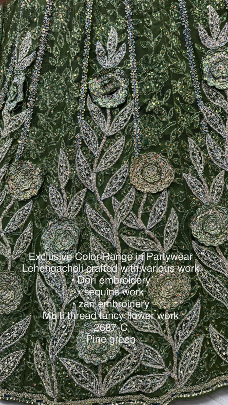 Beautiful Designer Bridal Pure Heavy Net With Sequence Lehenga Choli