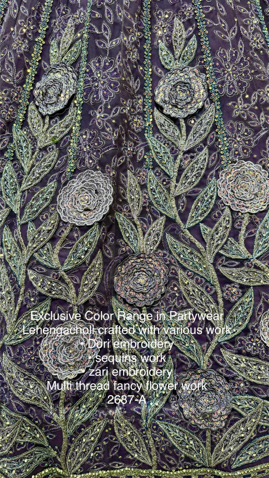 Beautiful Designer Bridal Pure Heavy Net With Sequence Lehenga Choli