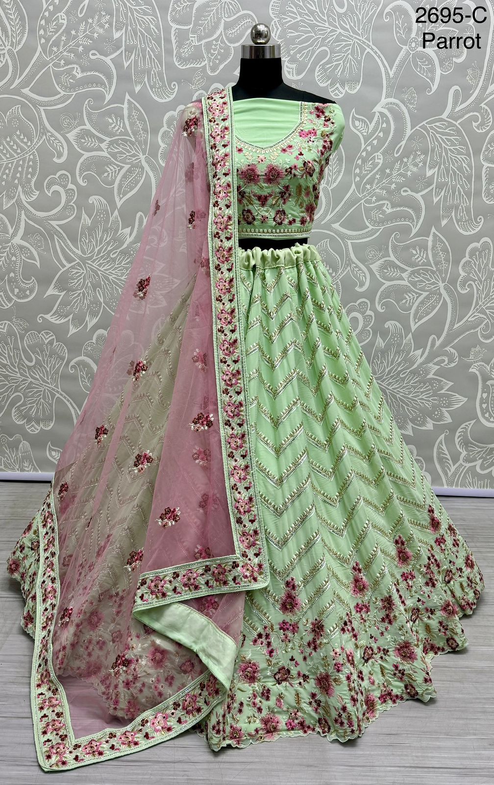 Beautiful Designer Bridal Pure Georgette With Sequence Lehenga Choli