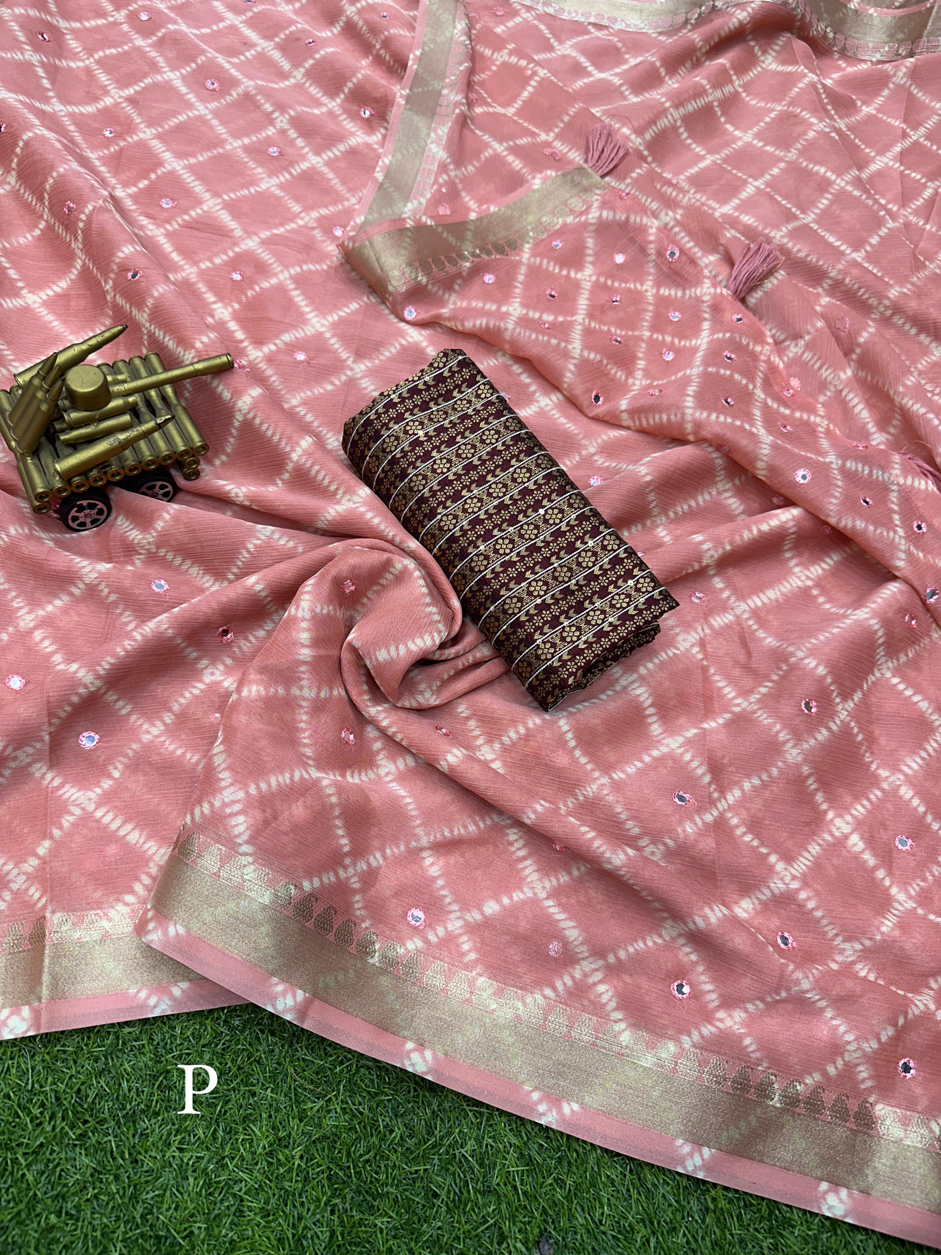 Beautiful Designer Soft Pure Chiffon Saree