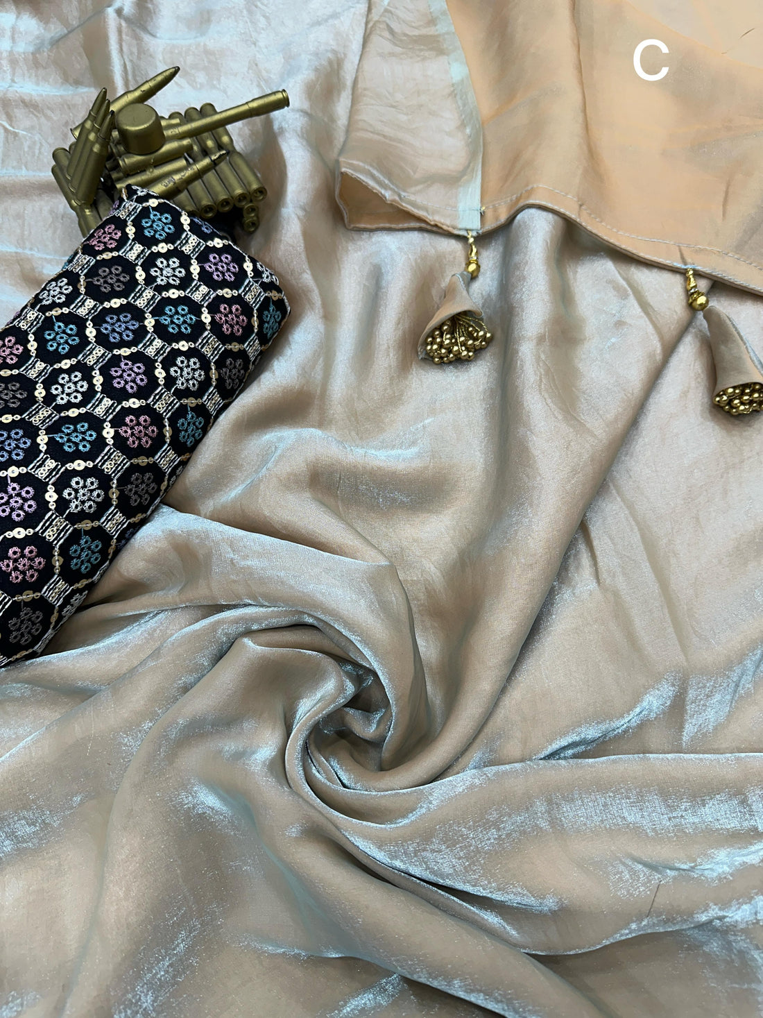 Beautiful Designer Soft Pure Fendy Liquid Satin Silk Saree