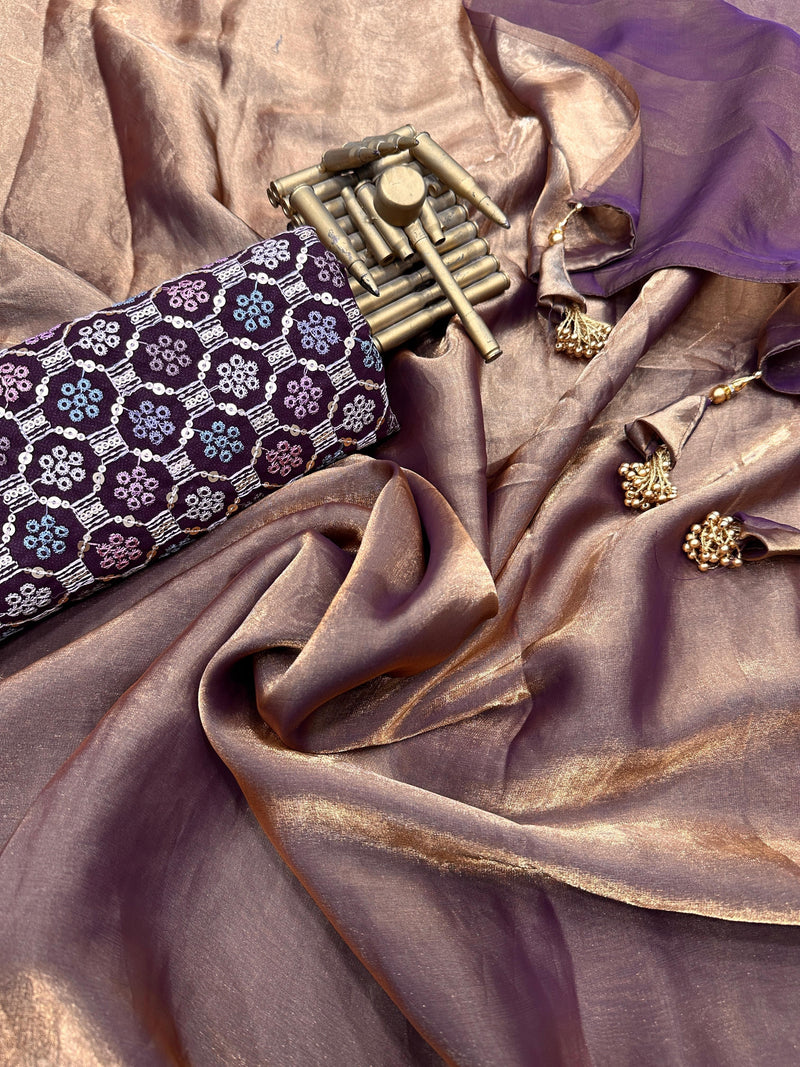 Beautiful Designer Soft Pure Fendy Liquid Satin Silk Saree