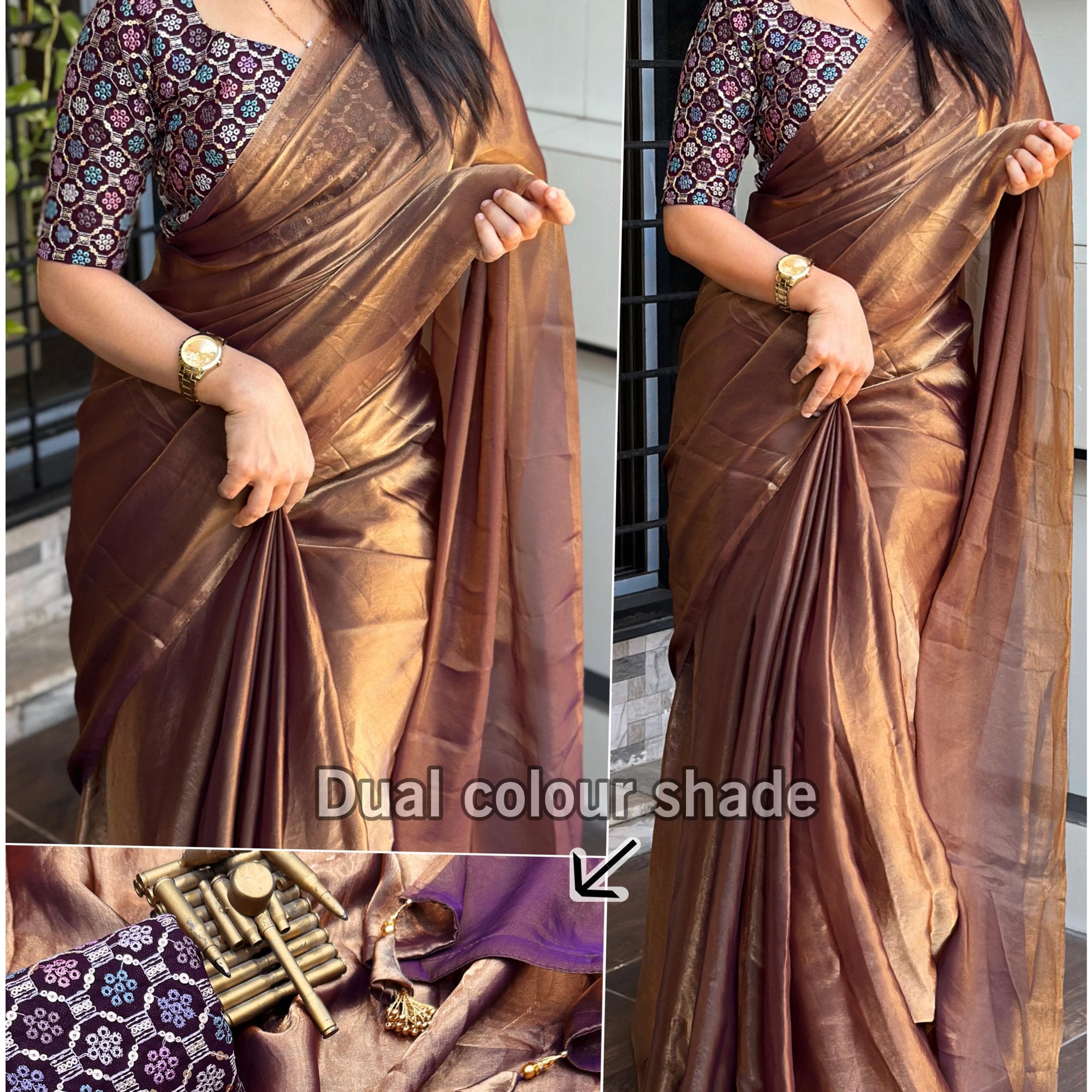 Beautiful Designer Soft Pure Fendy Liquid Satin Silk Saree