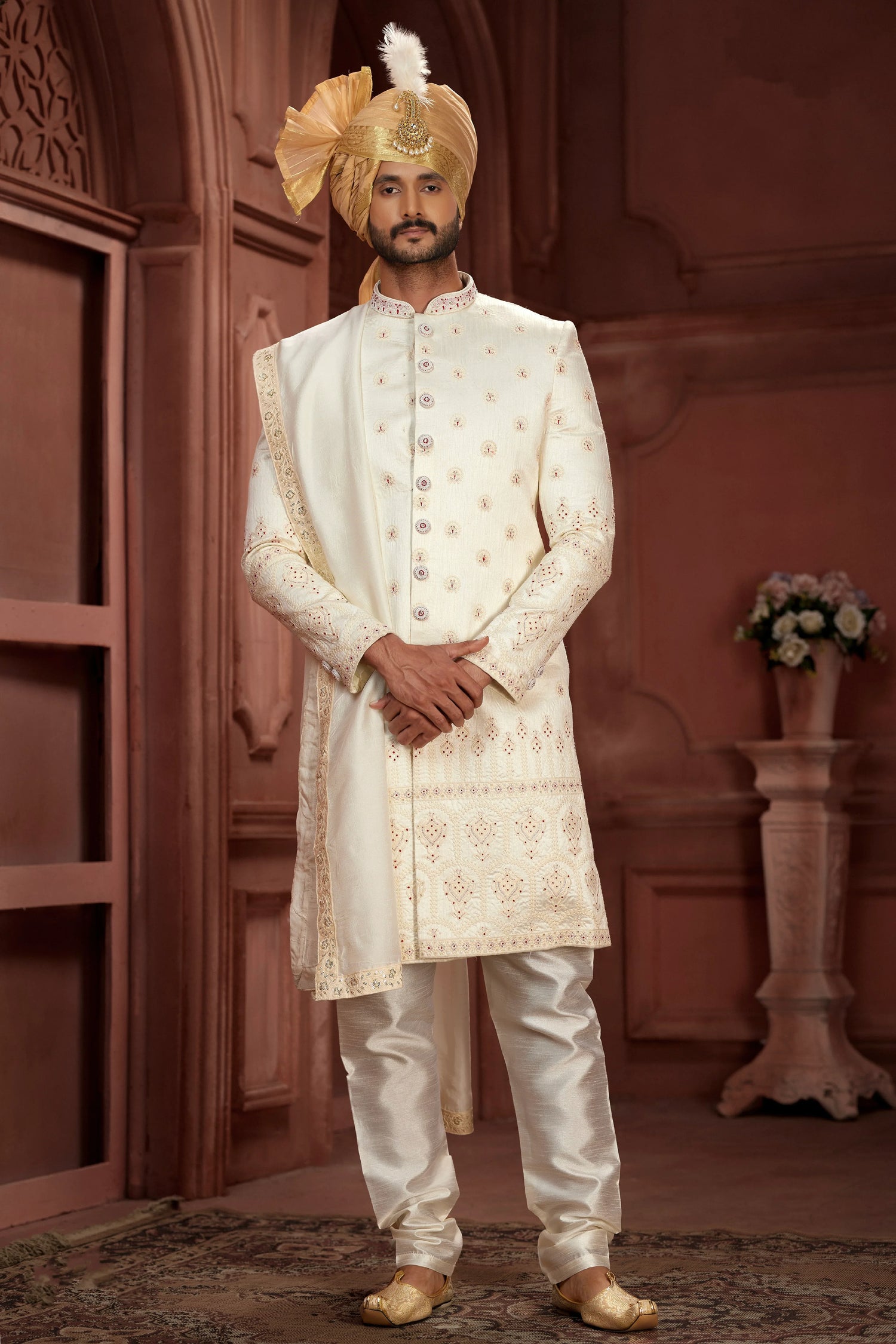 Indian Traditional Wedding Designer Sherwani Suit