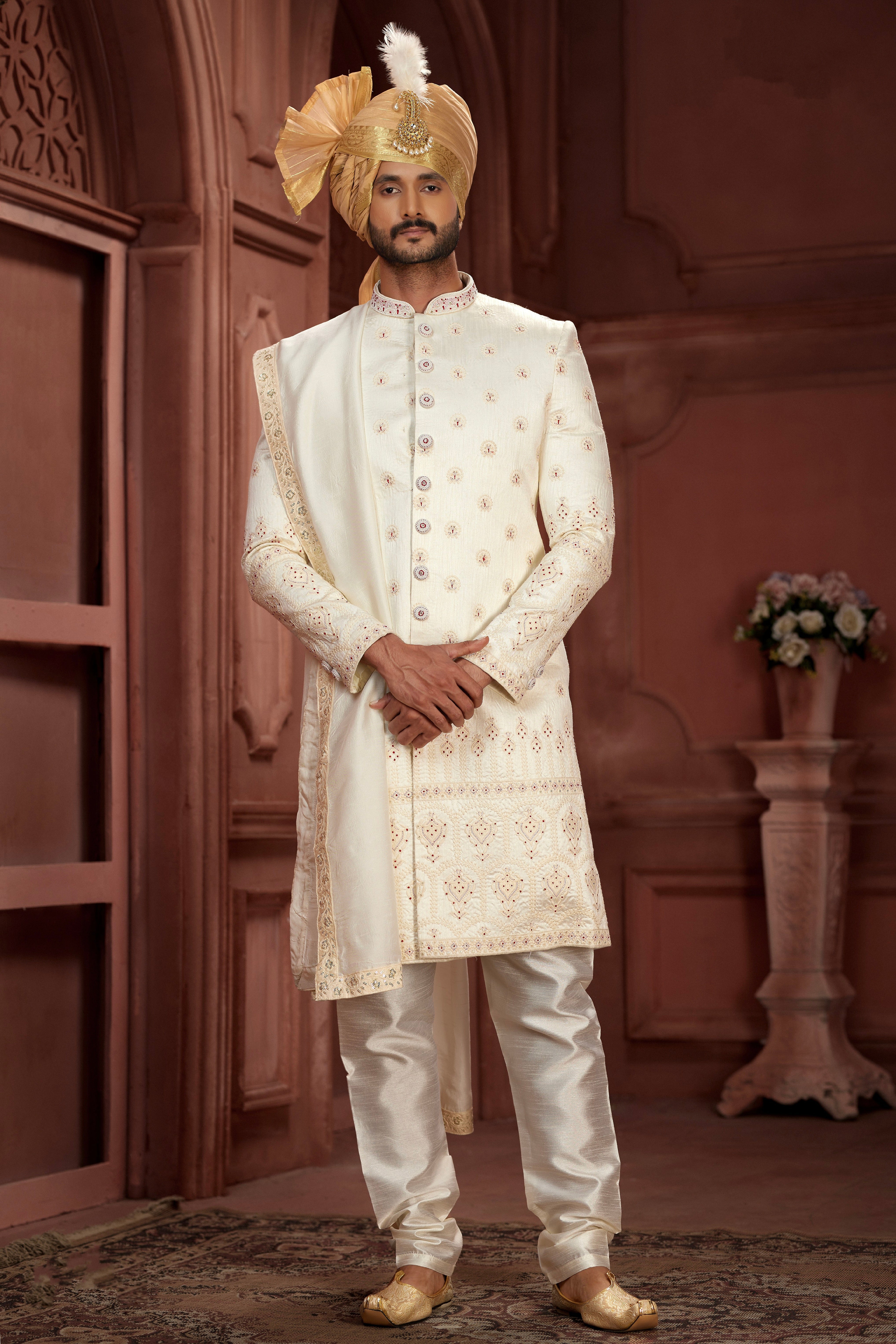 Indian Traditional Wedding Designer Sherwani Suit