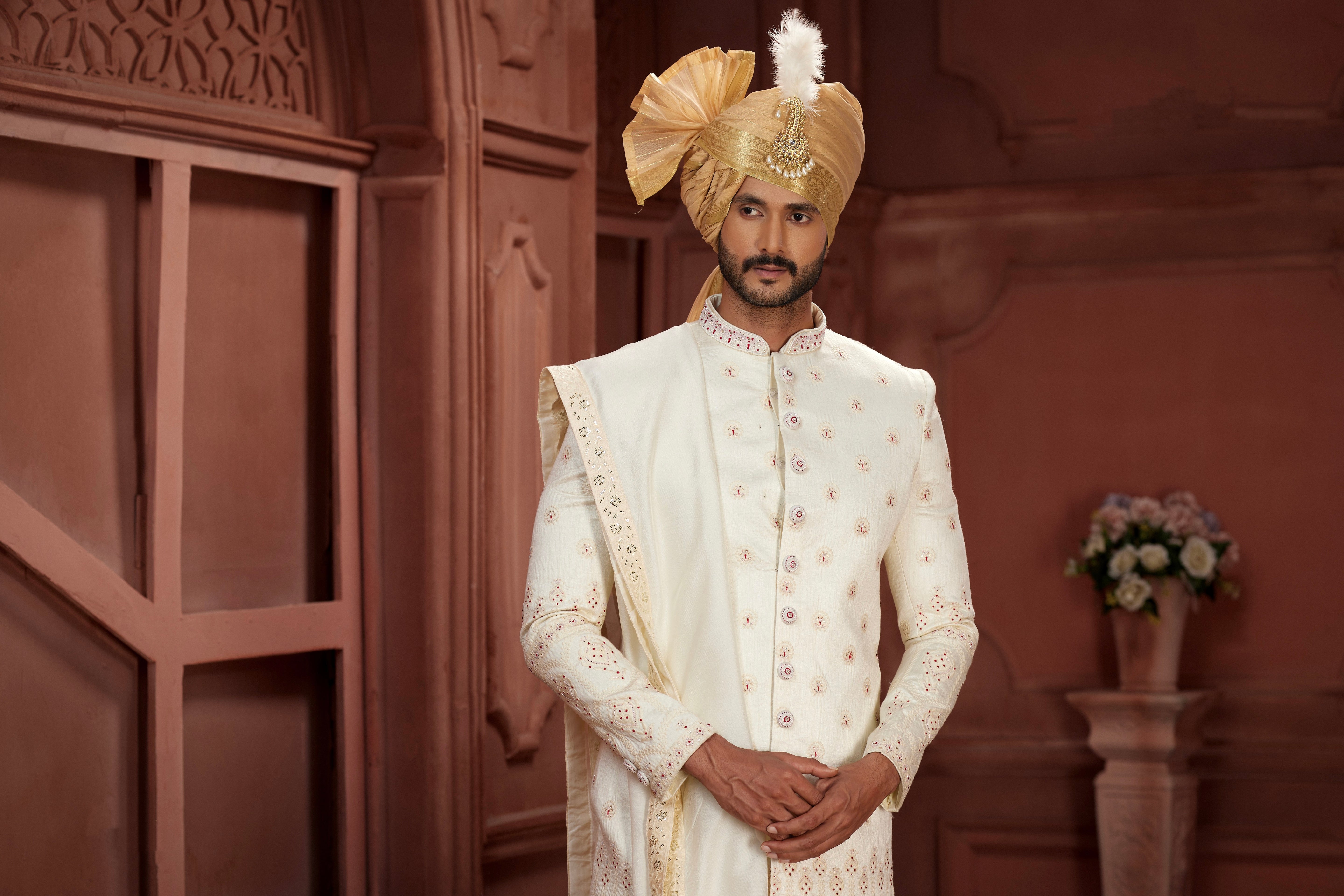 Indian Traditional Wedding Designer Sherwani Suit