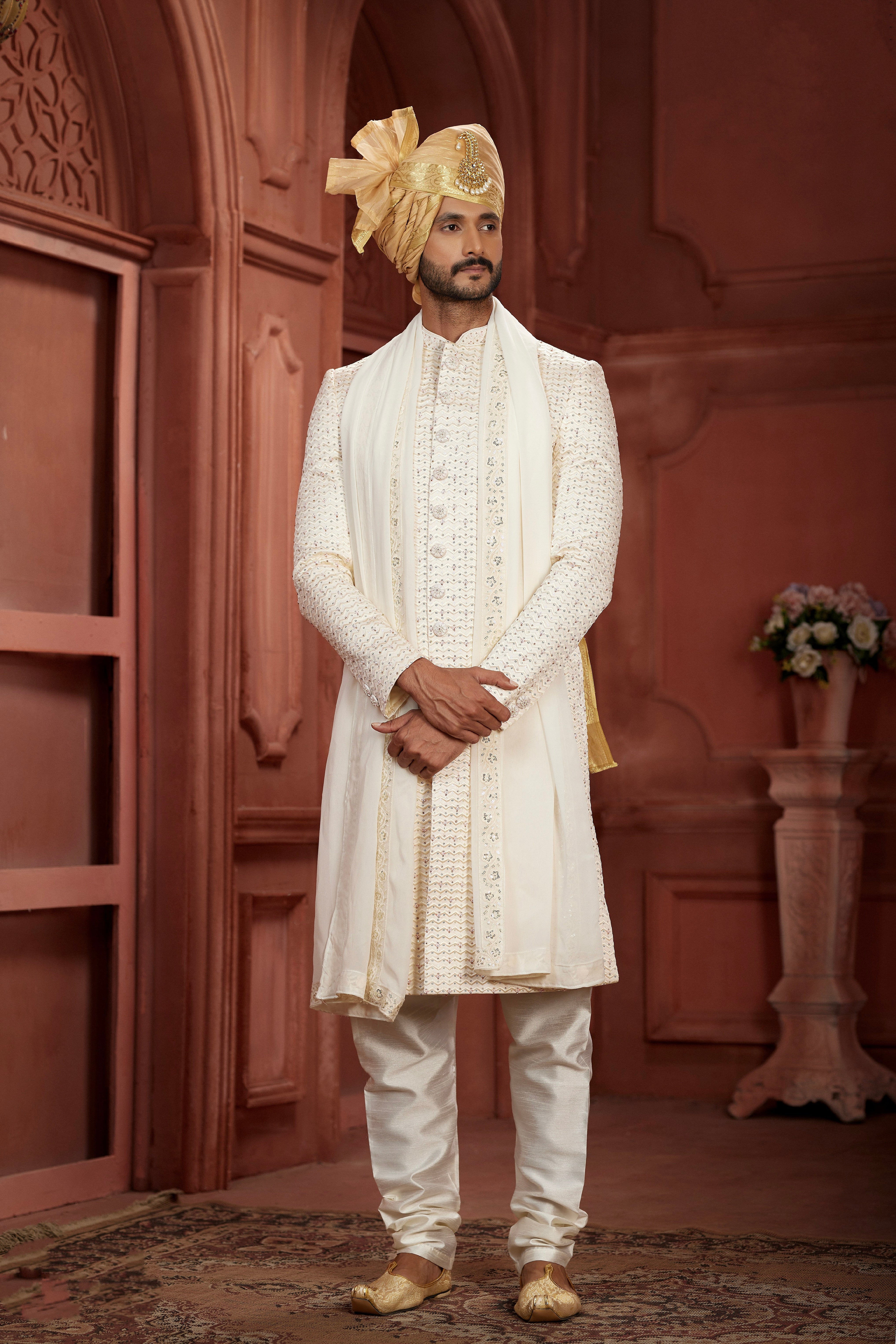Indian Traditional Wedding Designer Sherwani Suit