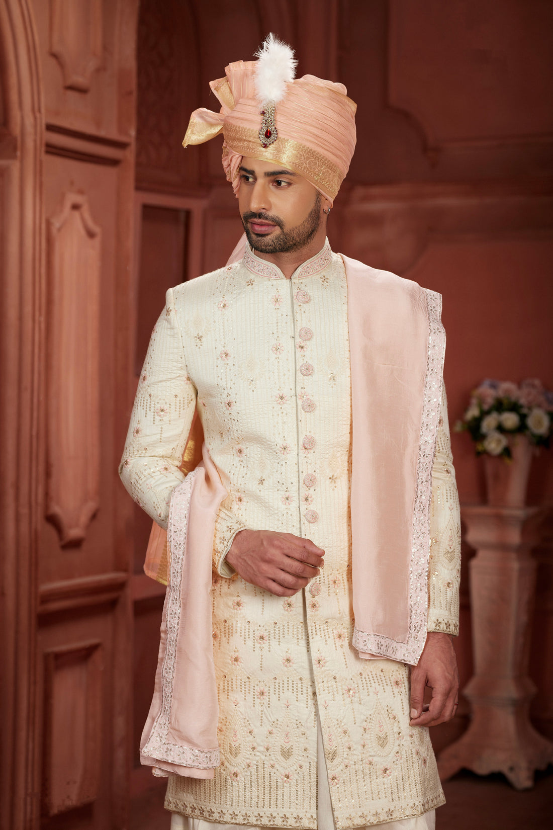 Indian Traditional Wedding Designer Sherwani Suit