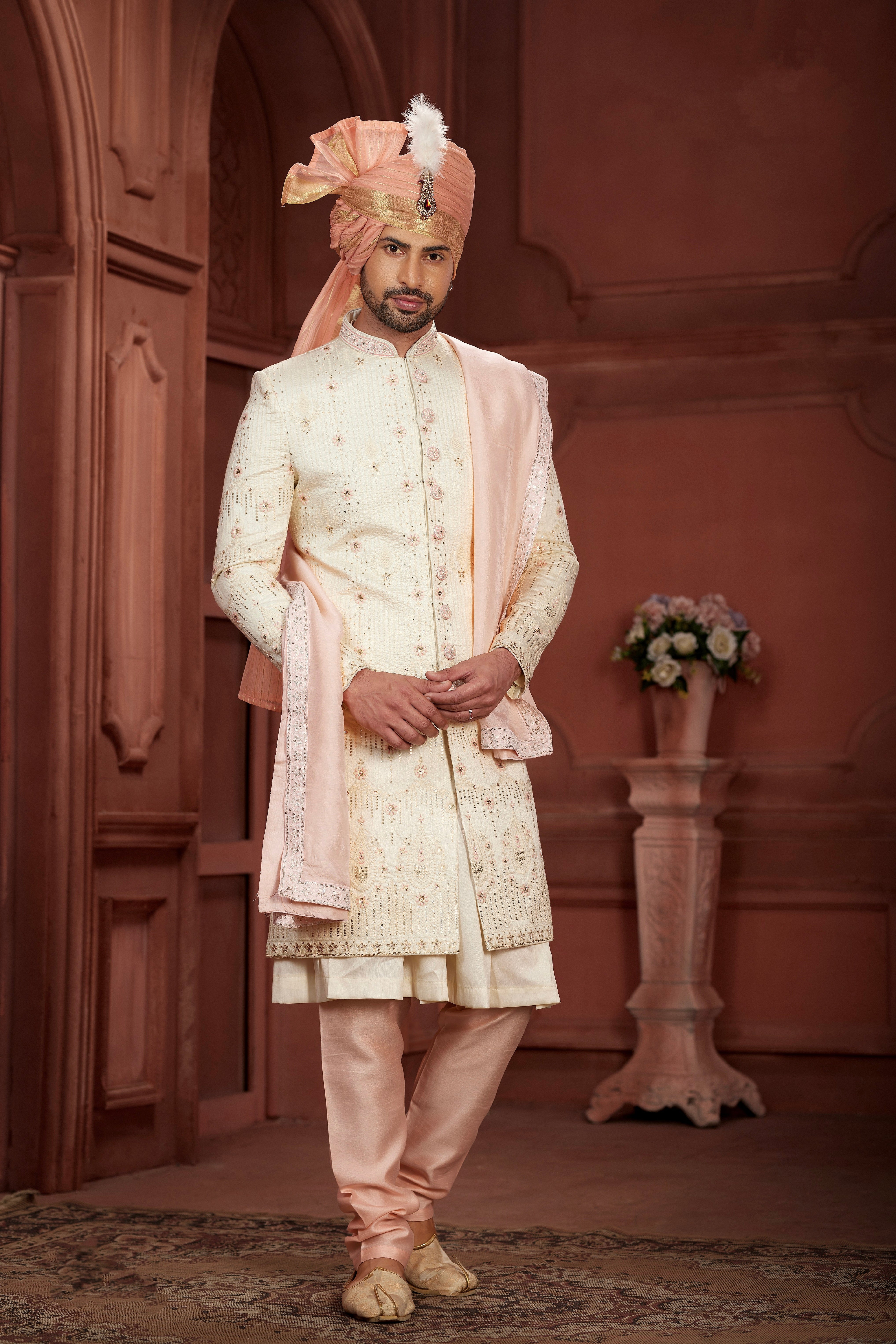 Indian Traditional Wedding Designer Sherwani Suit