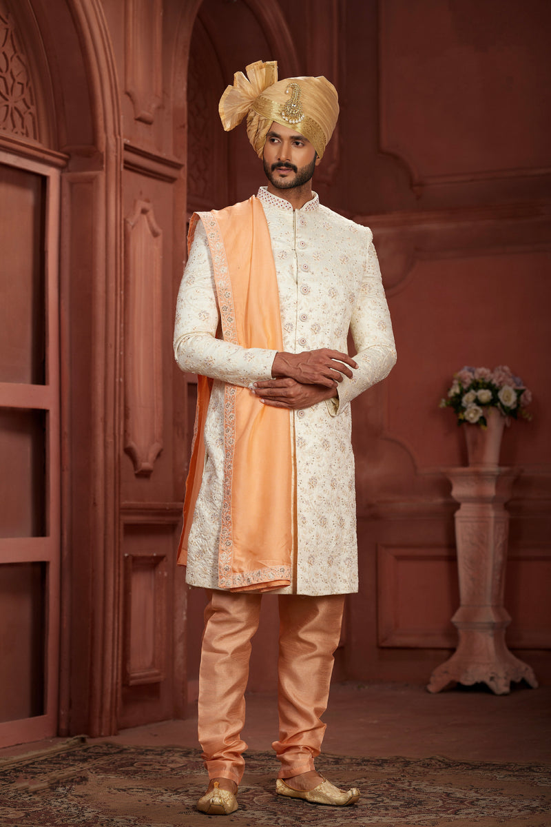 Indian Traditional Wedding Designer Sherwani Suit