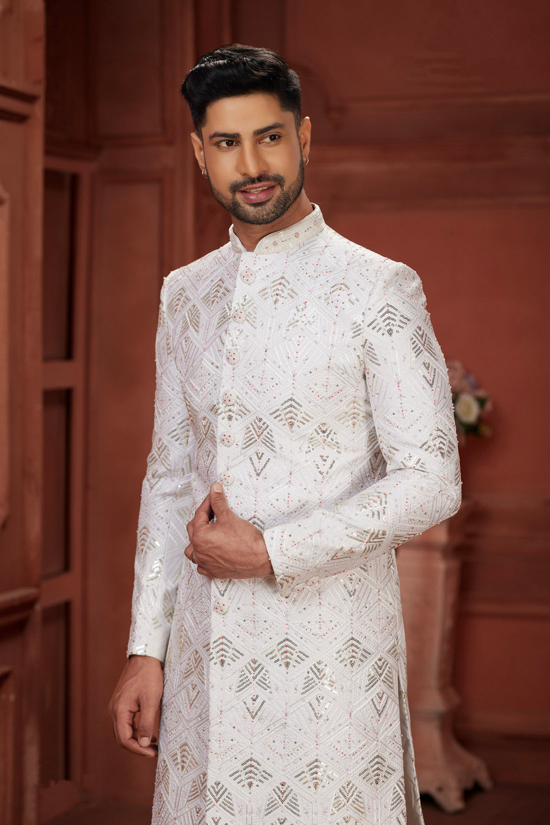 Indian Traditional Wedding Designer Sherwani Suit