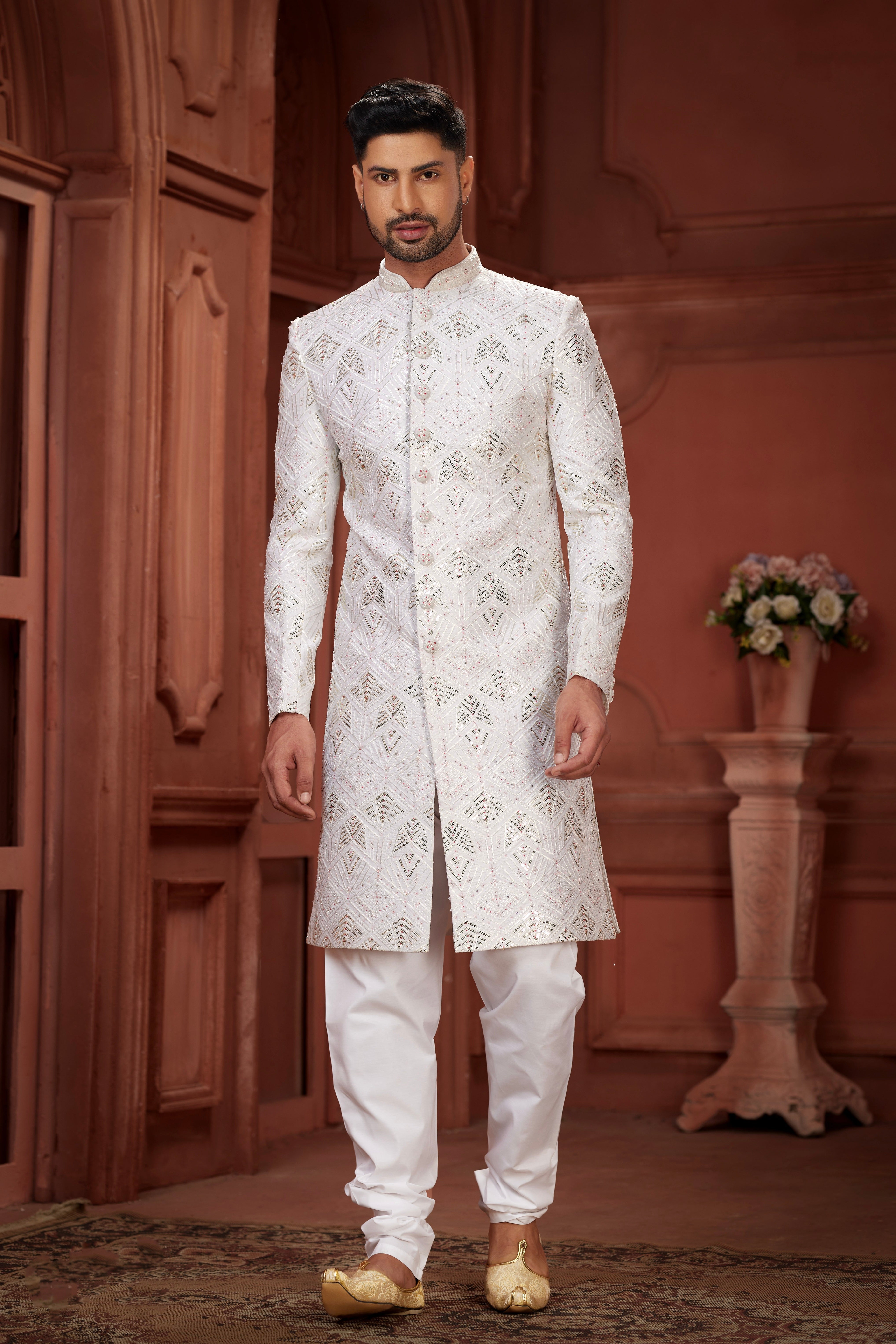 Indian Traditional Wedding Designer Sherwani Suit
