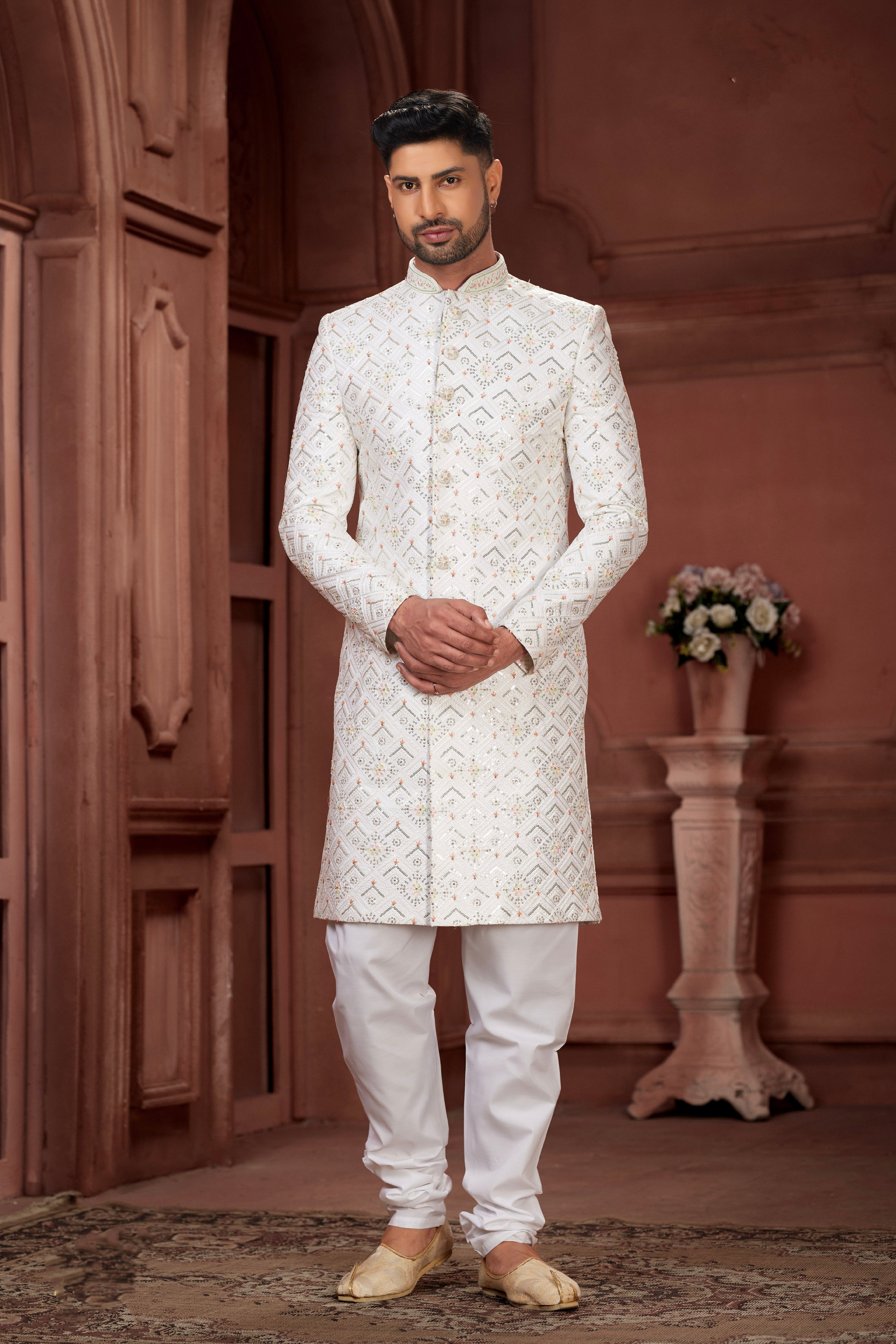 Indian Traditional Wedding Designer Sherwani Suit