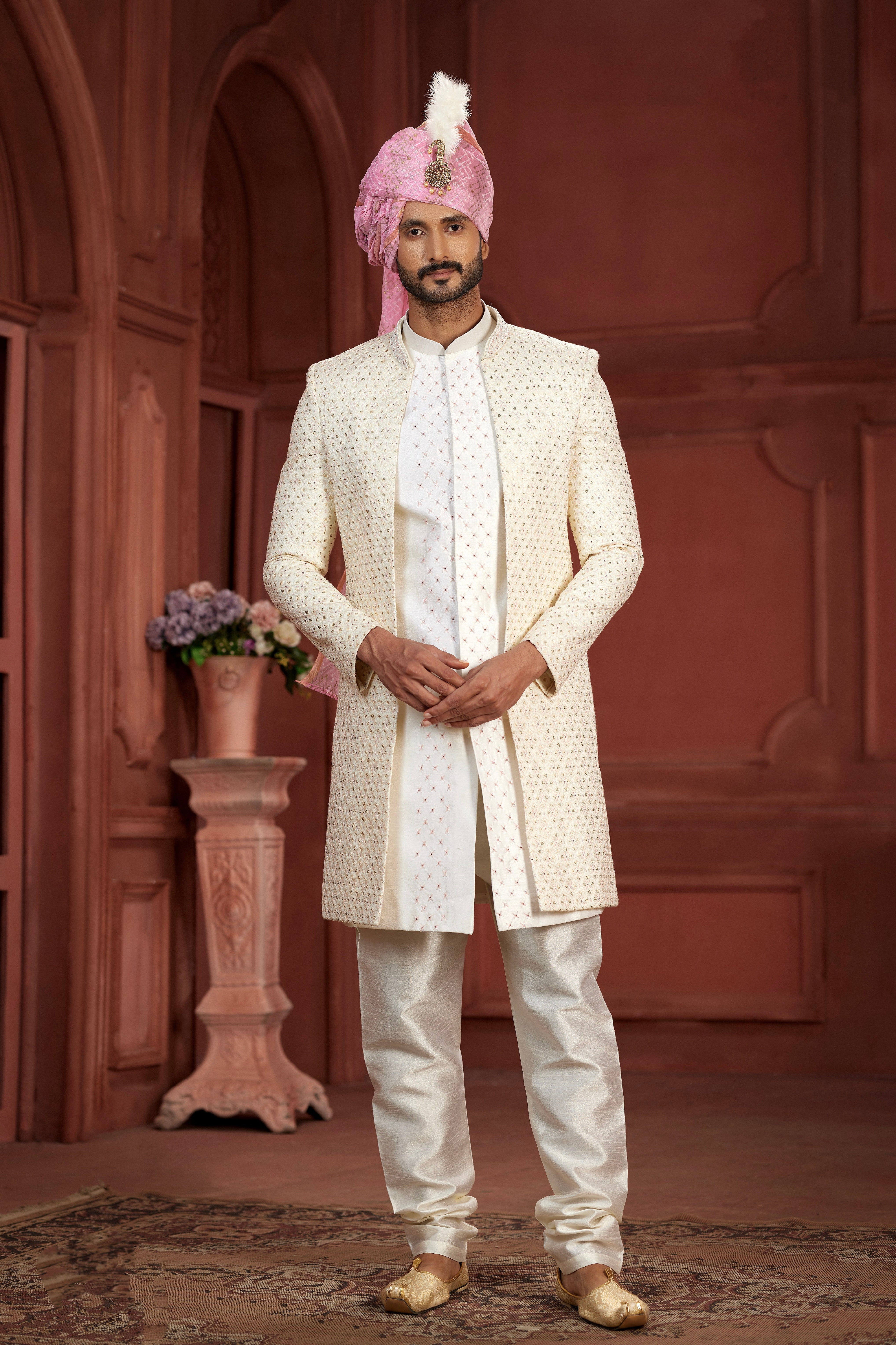 Indian Traditional Wedding Designer Sherwani Suit