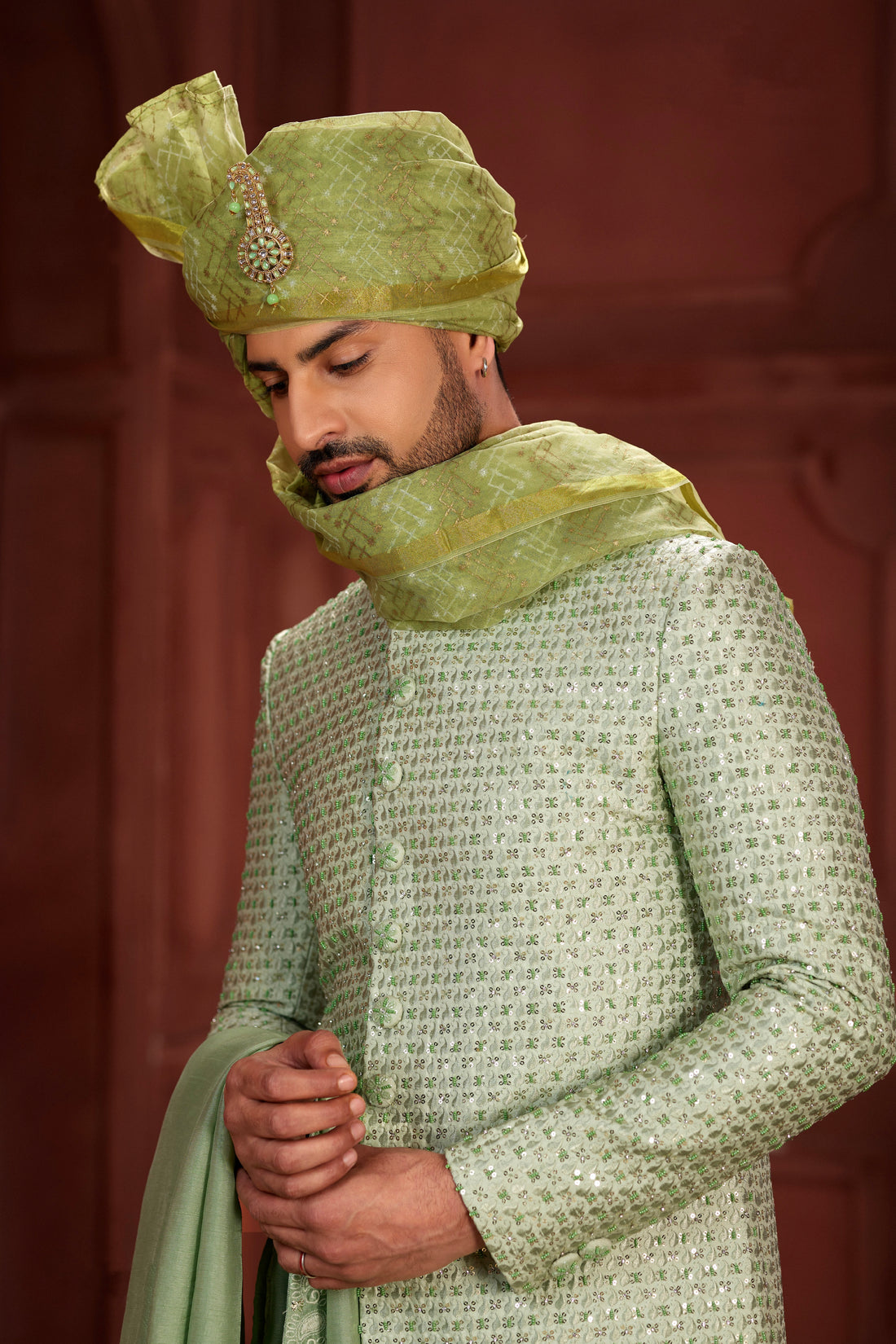 Indian Traditional Wedding Designer Sherwani Suit