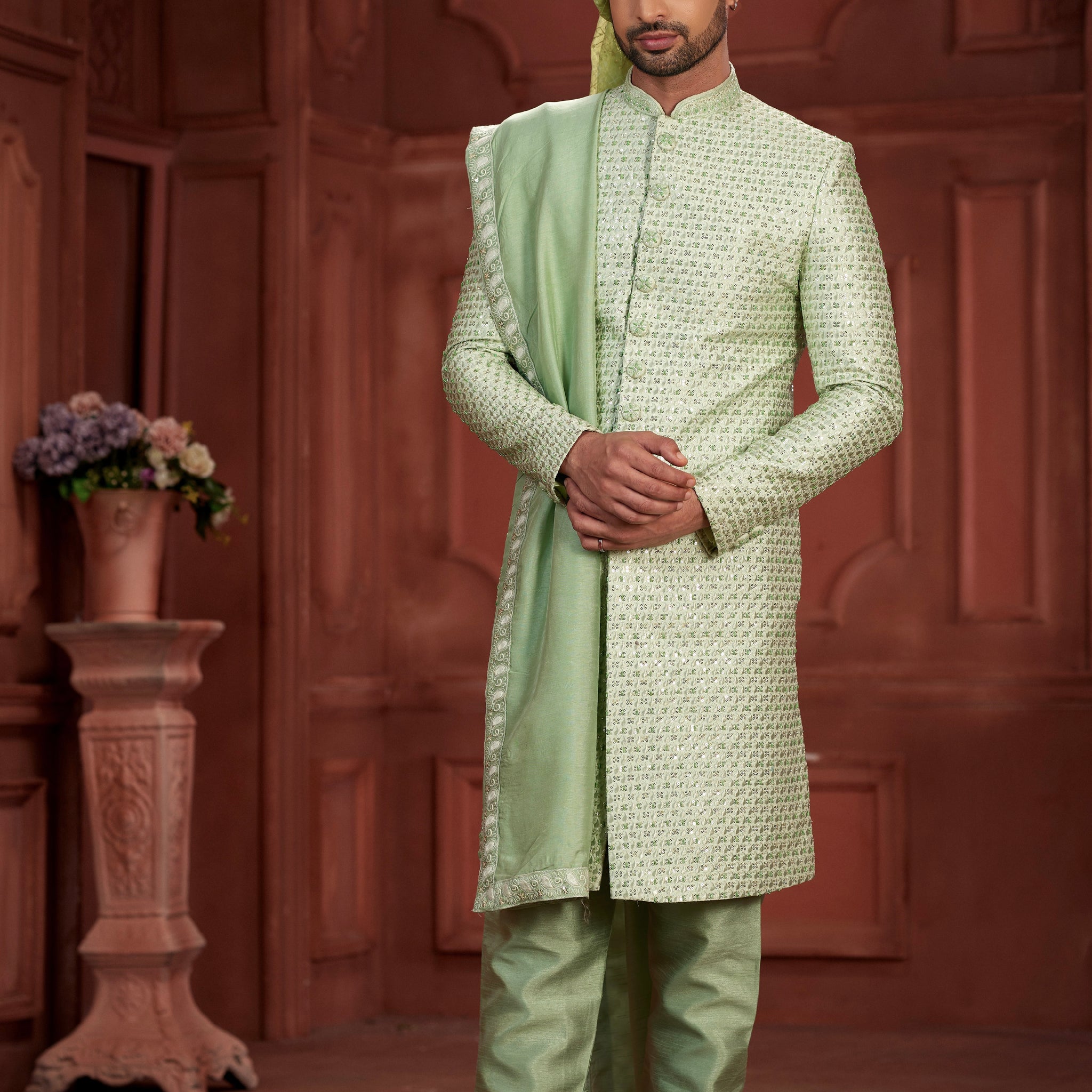 Indian Traditional Wedding Designer Sherwani Suit