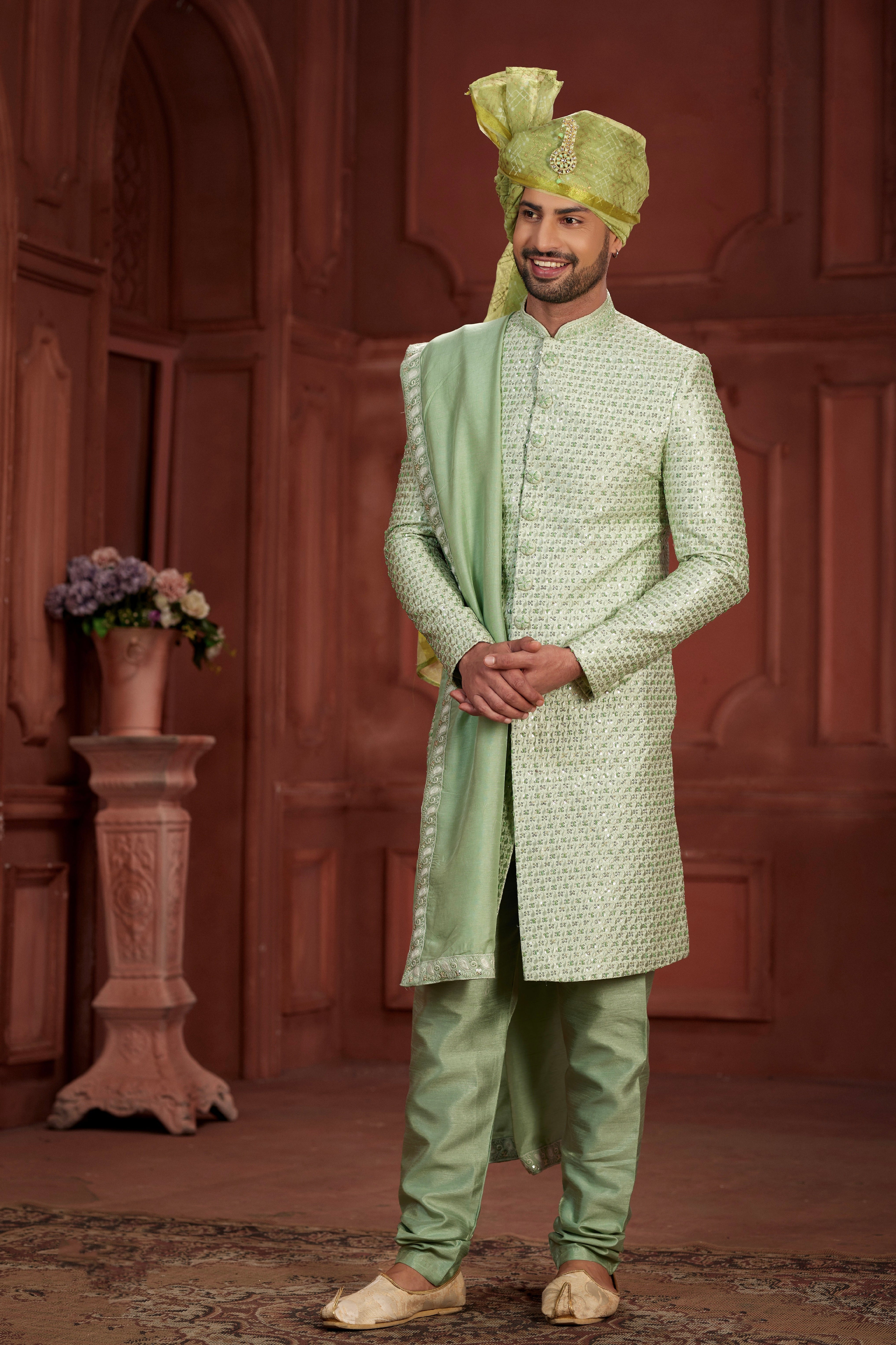 Indian Traditional Wedding Designer Sherwani Suit
