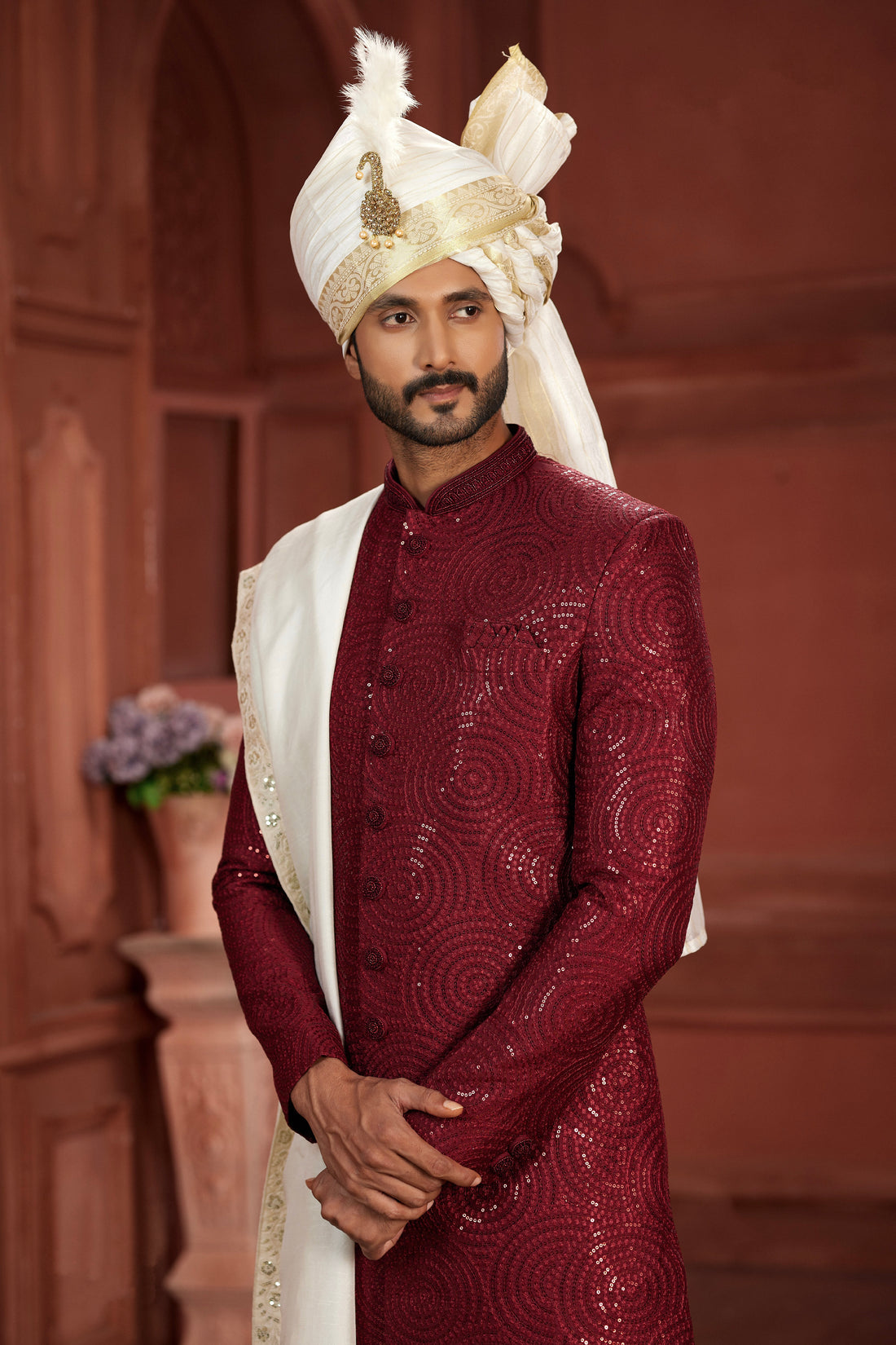 Indian Traditional Wedding Designer Sherwani Suit