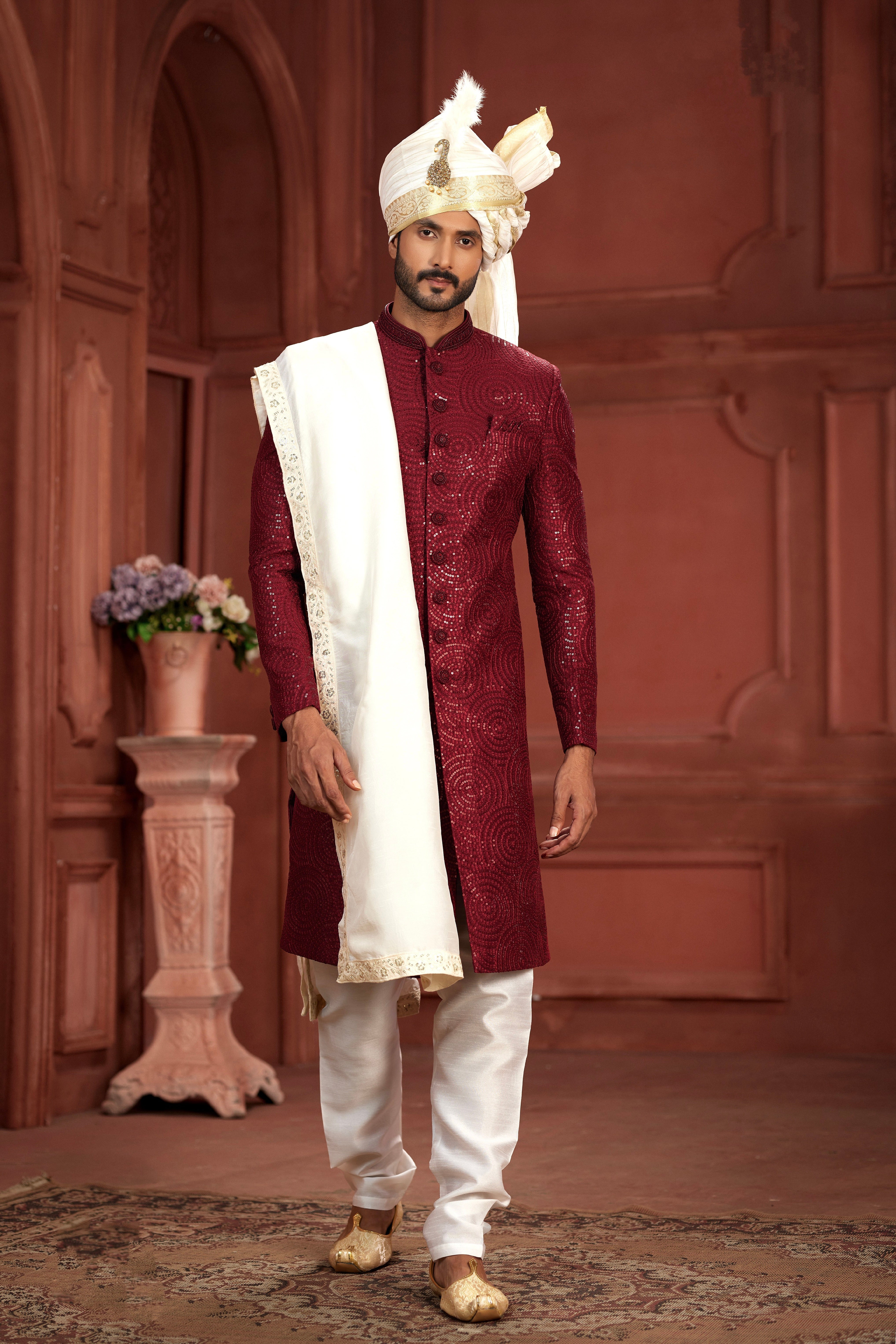 Indian Traditional Wedding Designer Sherwani Suit