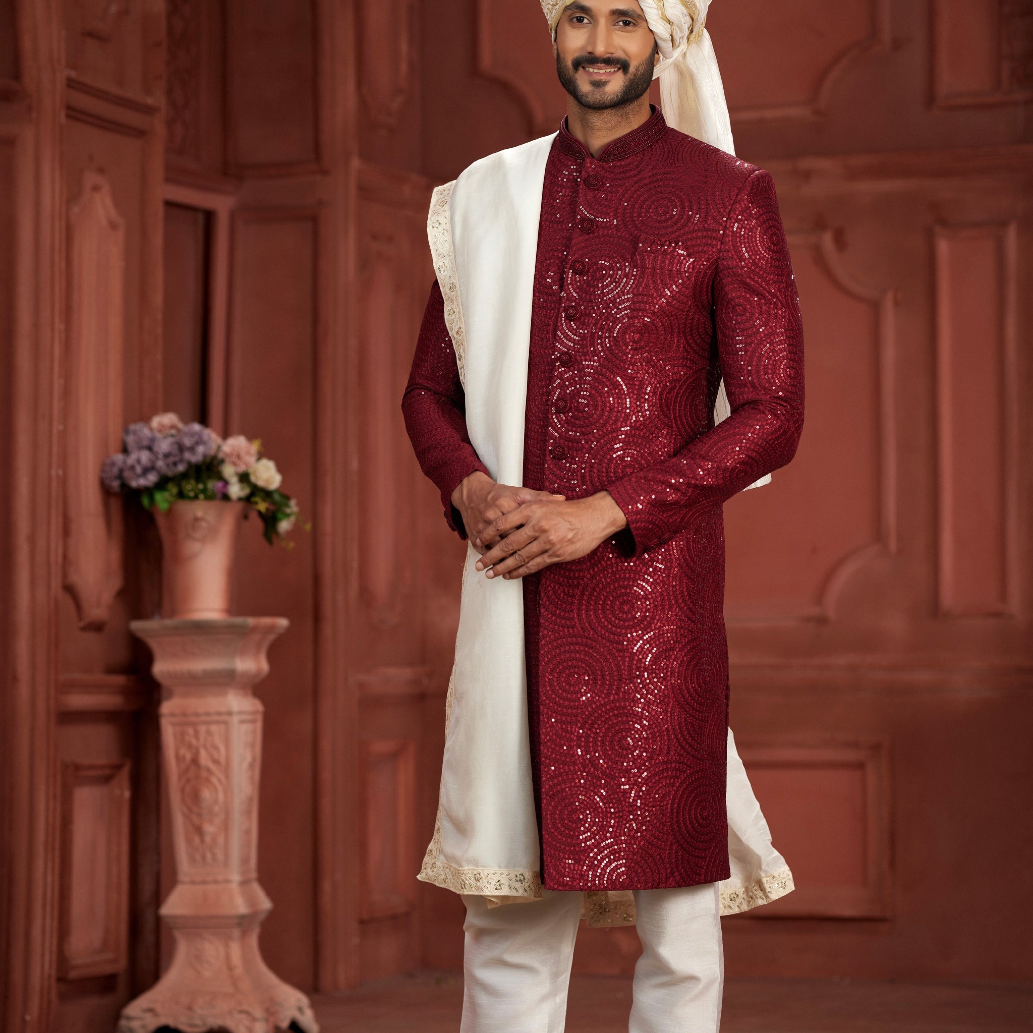 Indian Traditional Wedding Designer Sherwani Suit