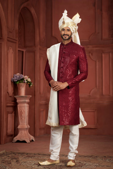 Indian Traditional Wedding Designer Sherwani Suit