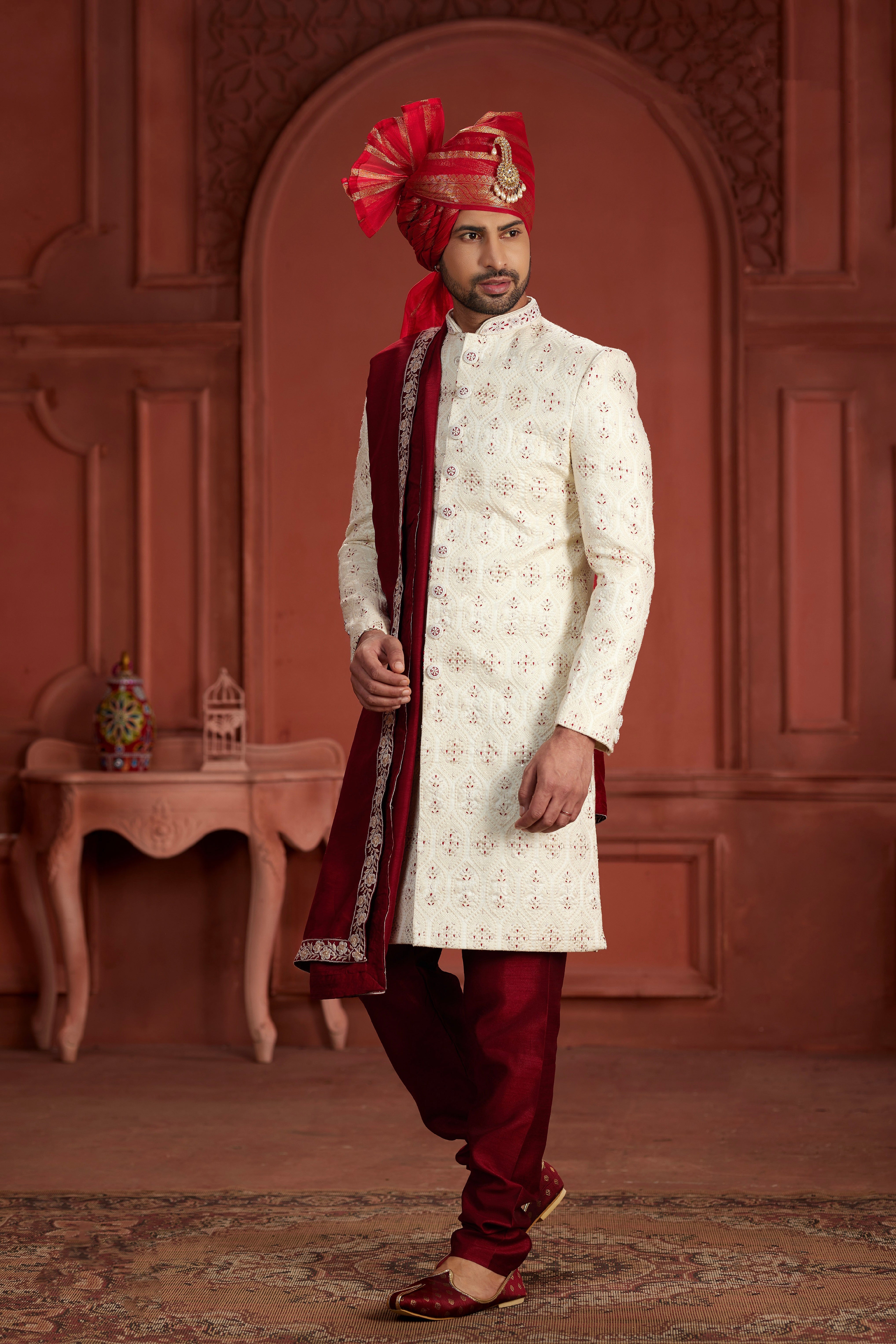 Indian Traditional Wedding Designer Sherwani Suit