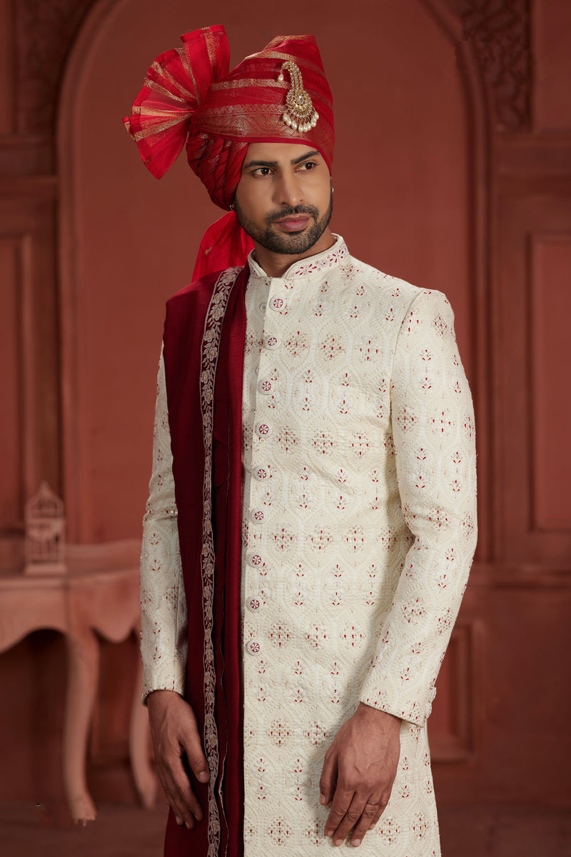 Indian Traditional Wedding Designer Sherwani Suit