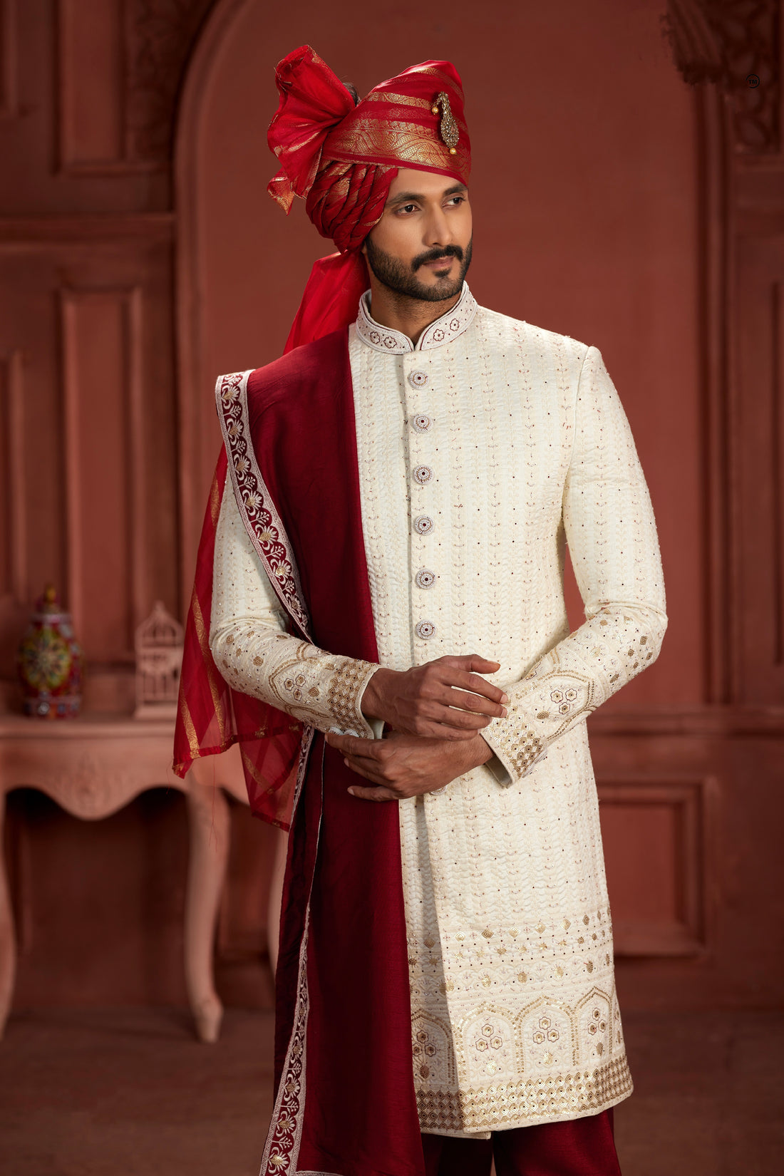 Indian Traditional Wedding Designer Sherwani Suit