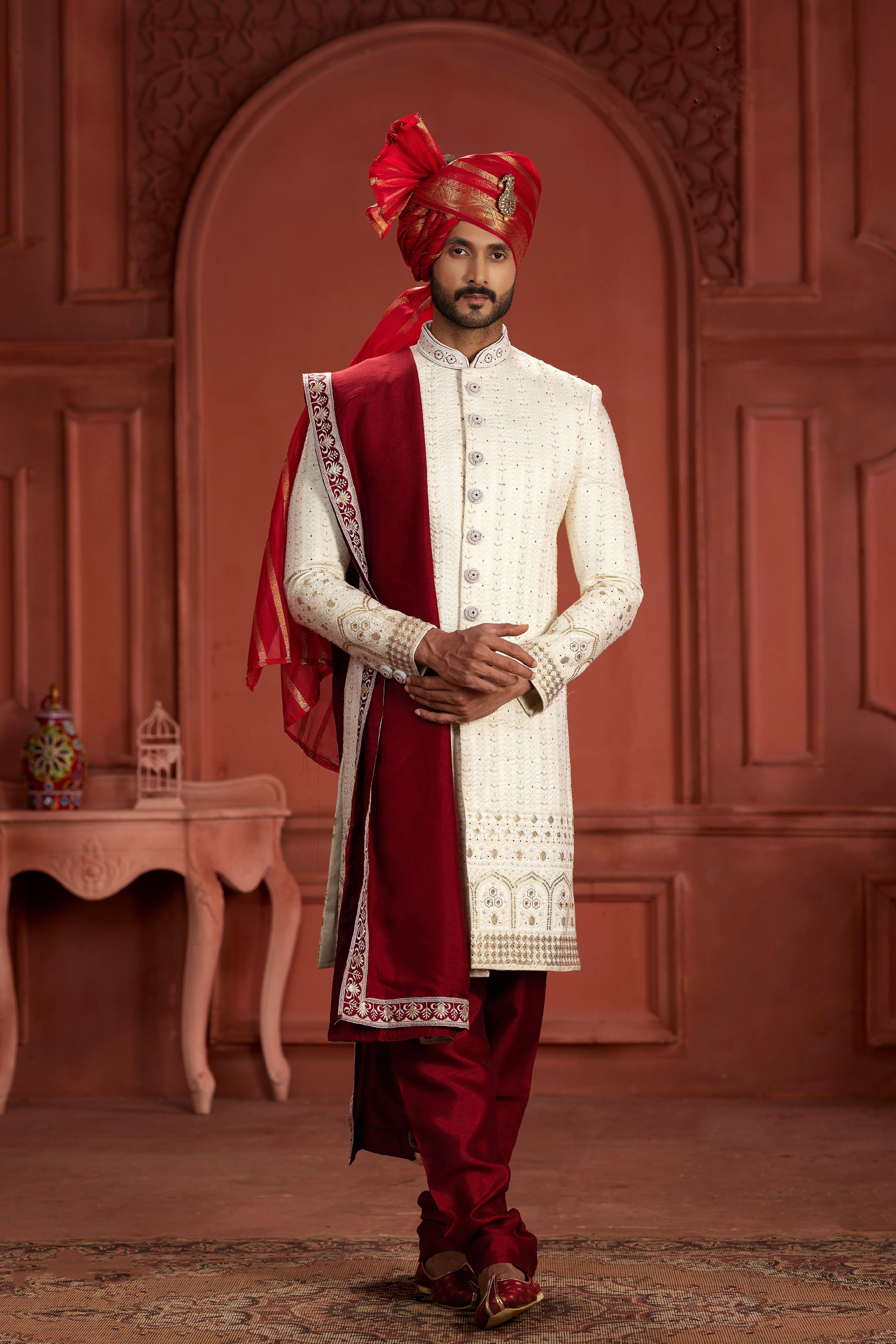 Indian Traditional Wedding Designer Sherwani Suit