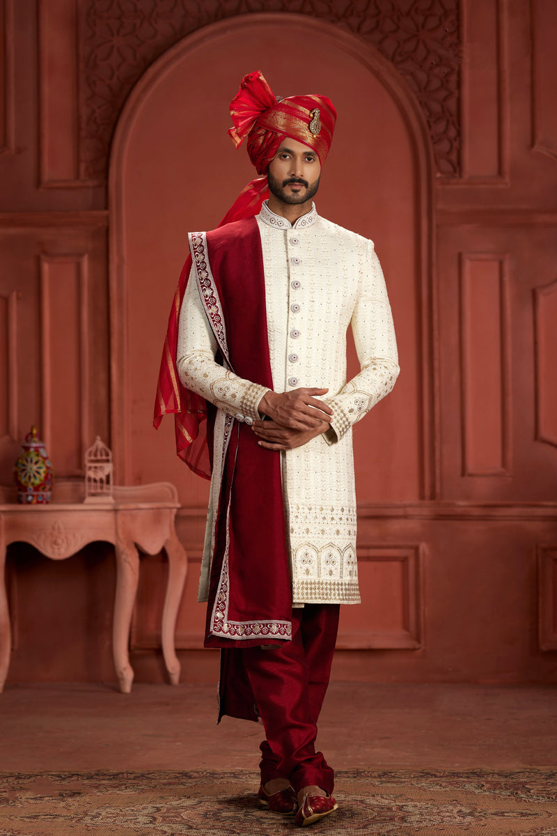 Indian Traditional Wedding Designer Sherwani Suit