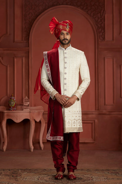 Indian Traditional Wedding Designer Sherwani Suit