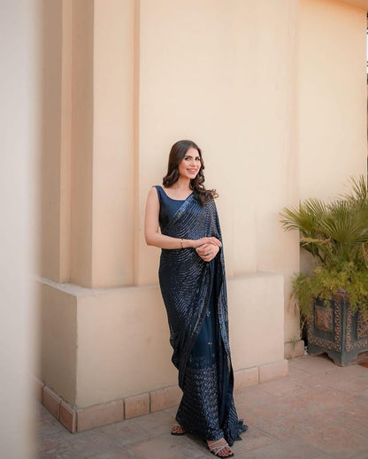 Beautiful Designer Soft Georgette with Sequence Saree