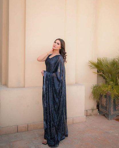 Beautiful Designer Soft Georgette with Sequence Saree