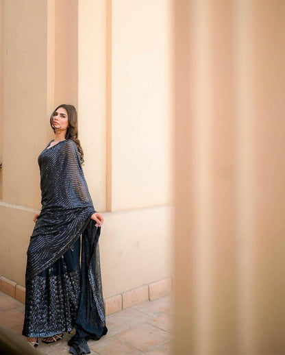 Beautiful Designer Soft Georgette with Sequence Saree