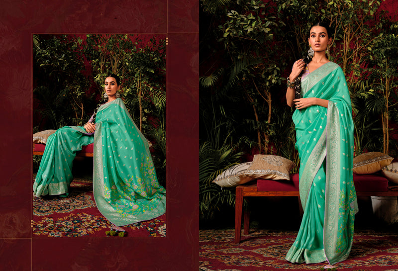 Beautiful Designer Wedding Wear Pure Viscose Dola Silk Saree
