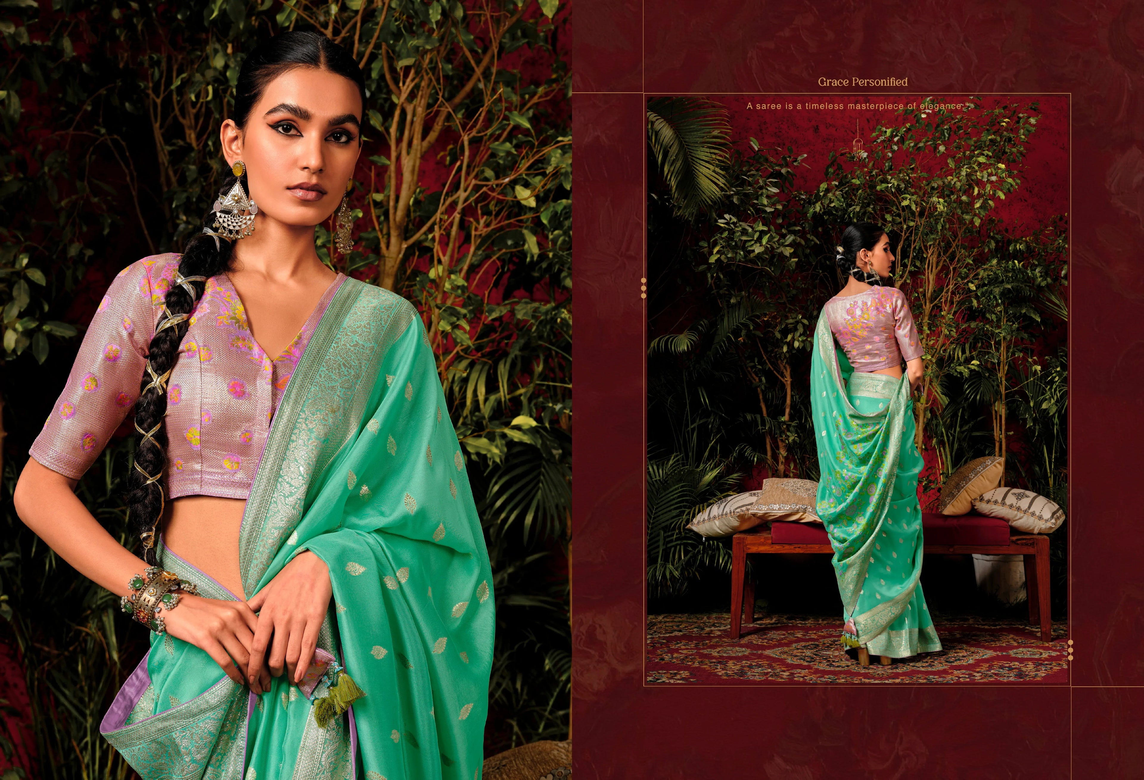 Beautiful Designer Wedding Wear Pure Viscose Dola Silk Saree