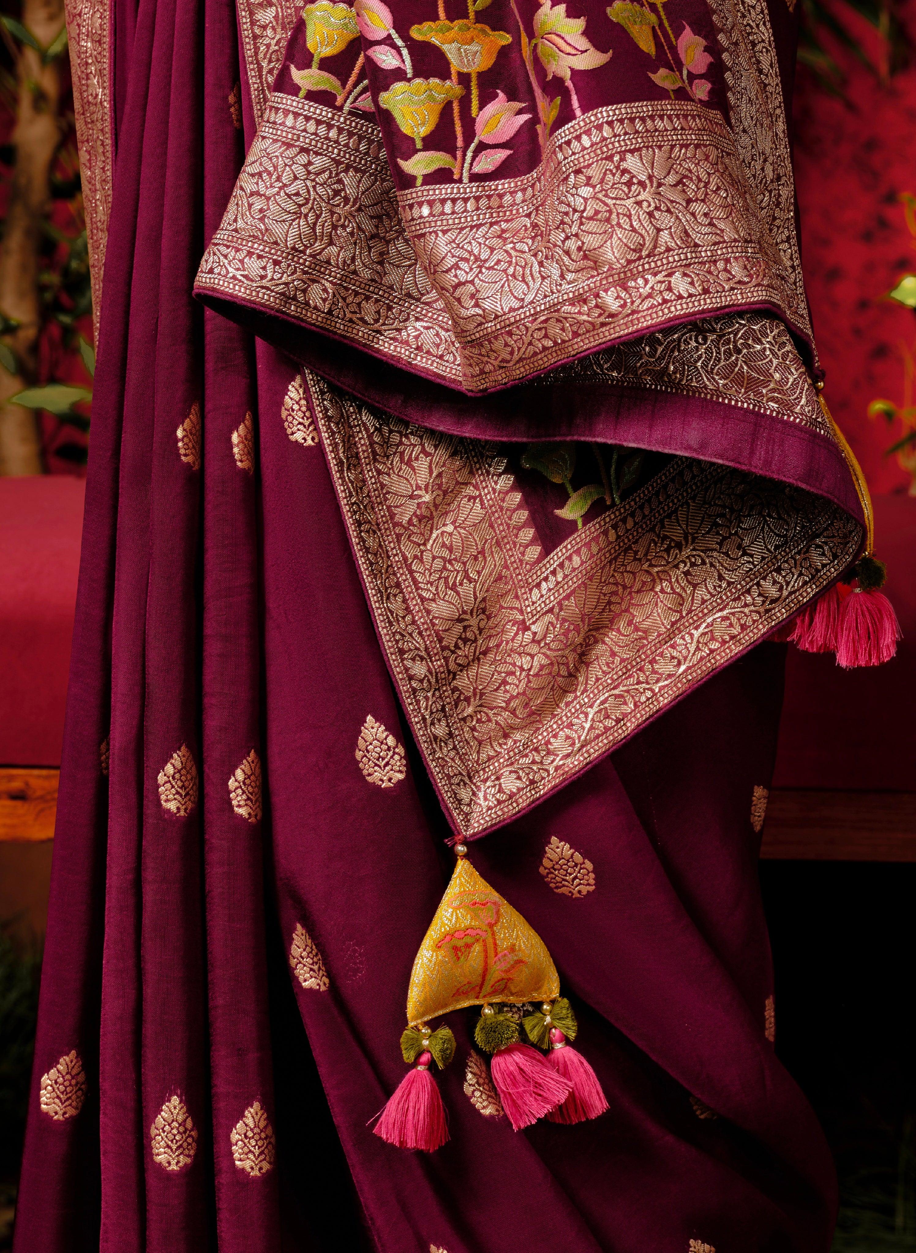 Beautiful Designer Wedding Wear Pure Viscose Dola Silk Saree