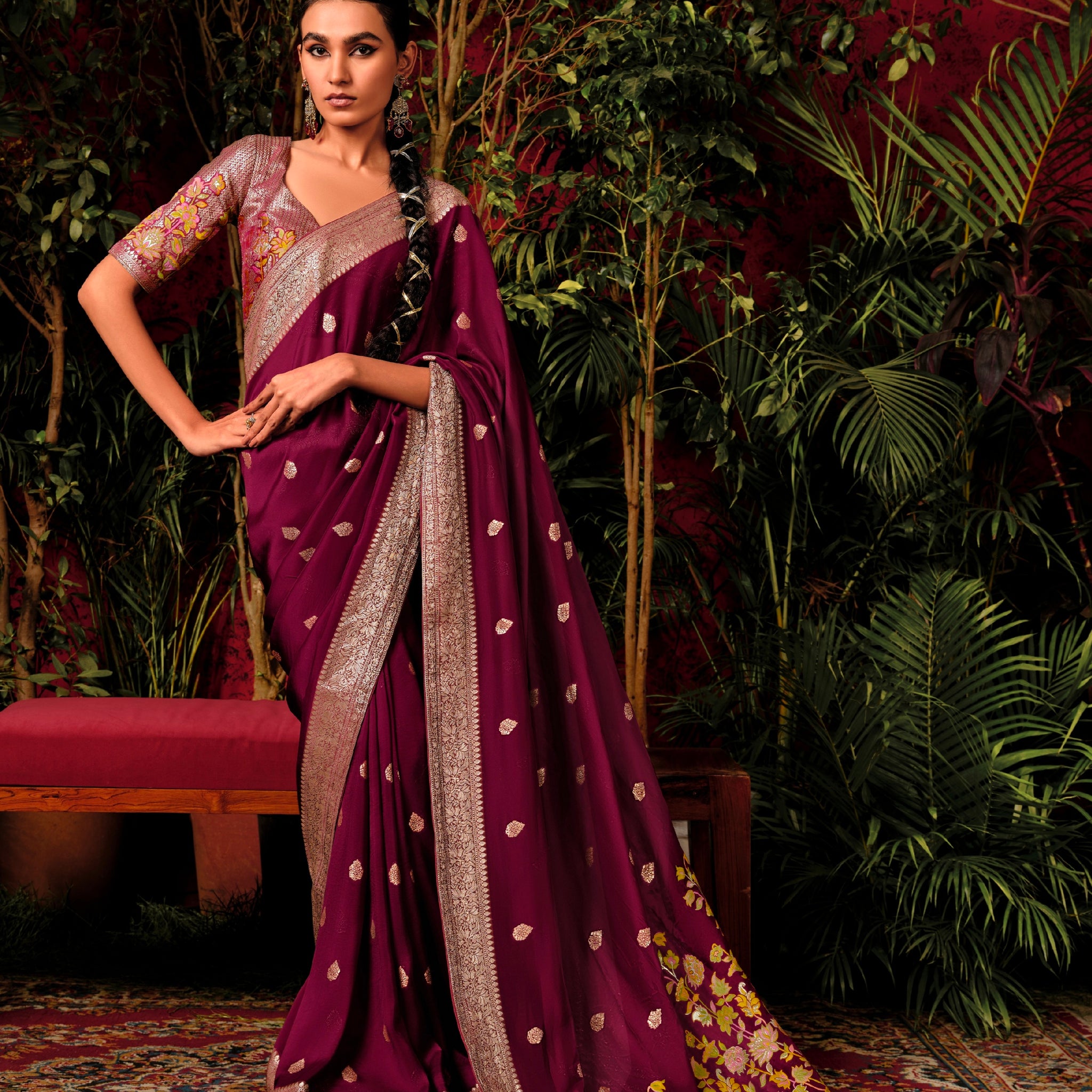 Beautiful Designer Wedding Wear Pure Viscose Dola Silk Saree