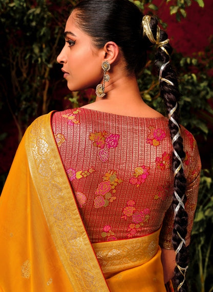 Beautiful Designer Wedding Wear Pure Viscose Dola Silk Saree