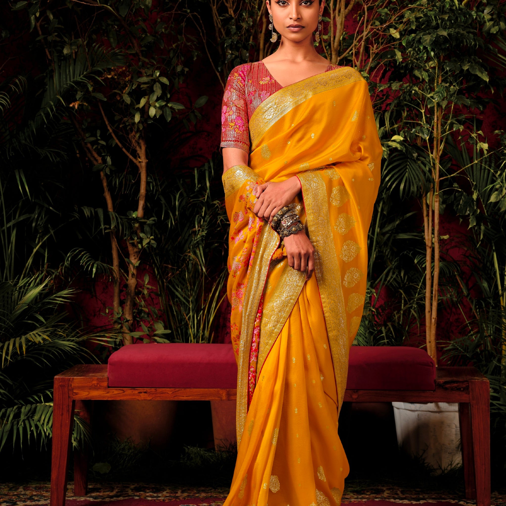 Beautiful Designer Wedding Wear Pure Viscose Dola Silk Saree