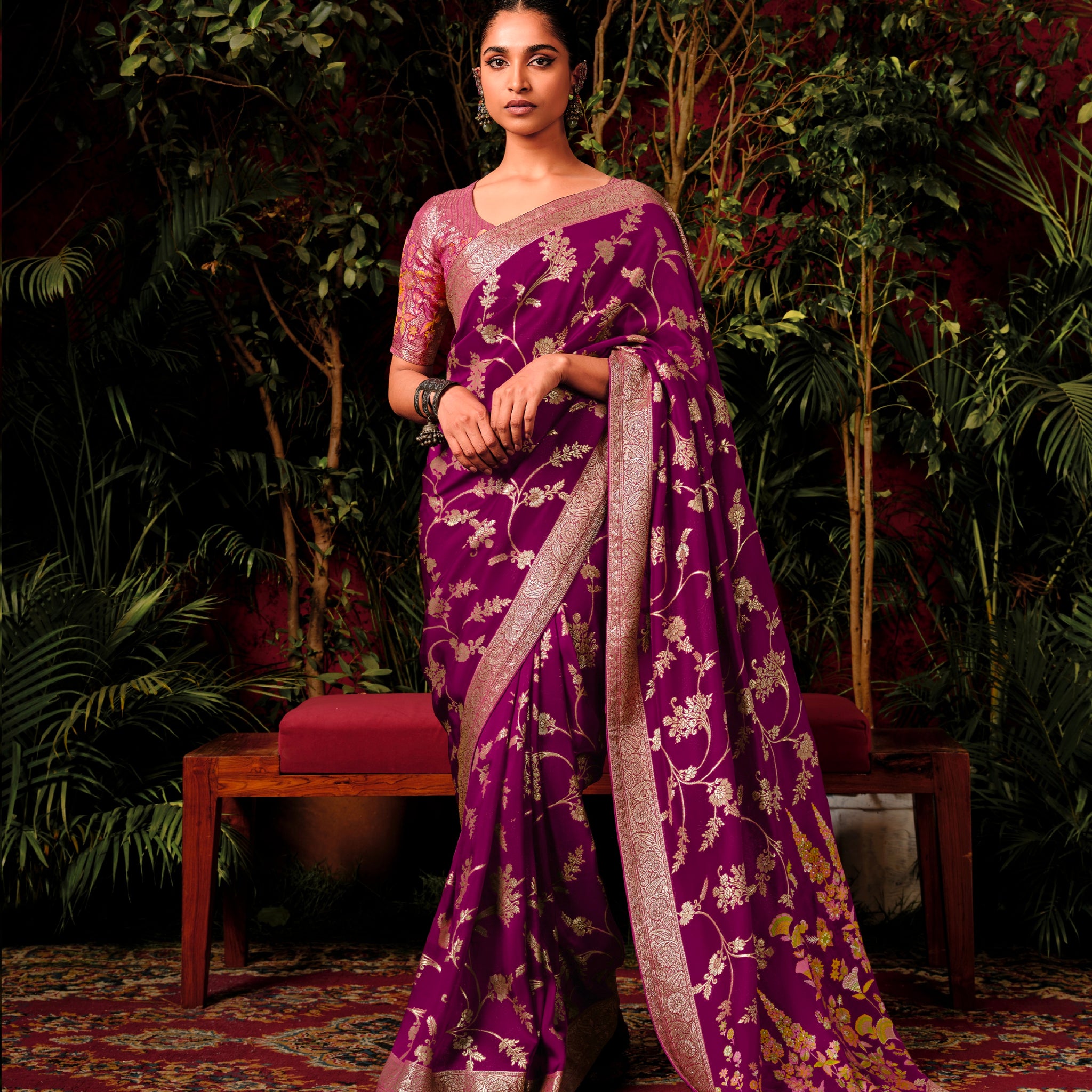 Beautiful Designer Wedding Wear Pure Viscose Dola Silk Saree