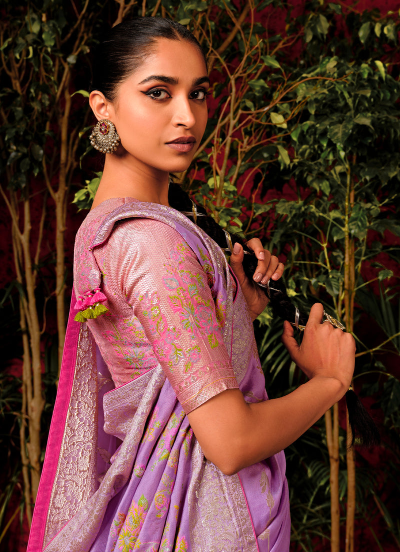 Beautiful Designer Wedding Wear Pure Viscose Dola Silk Saree