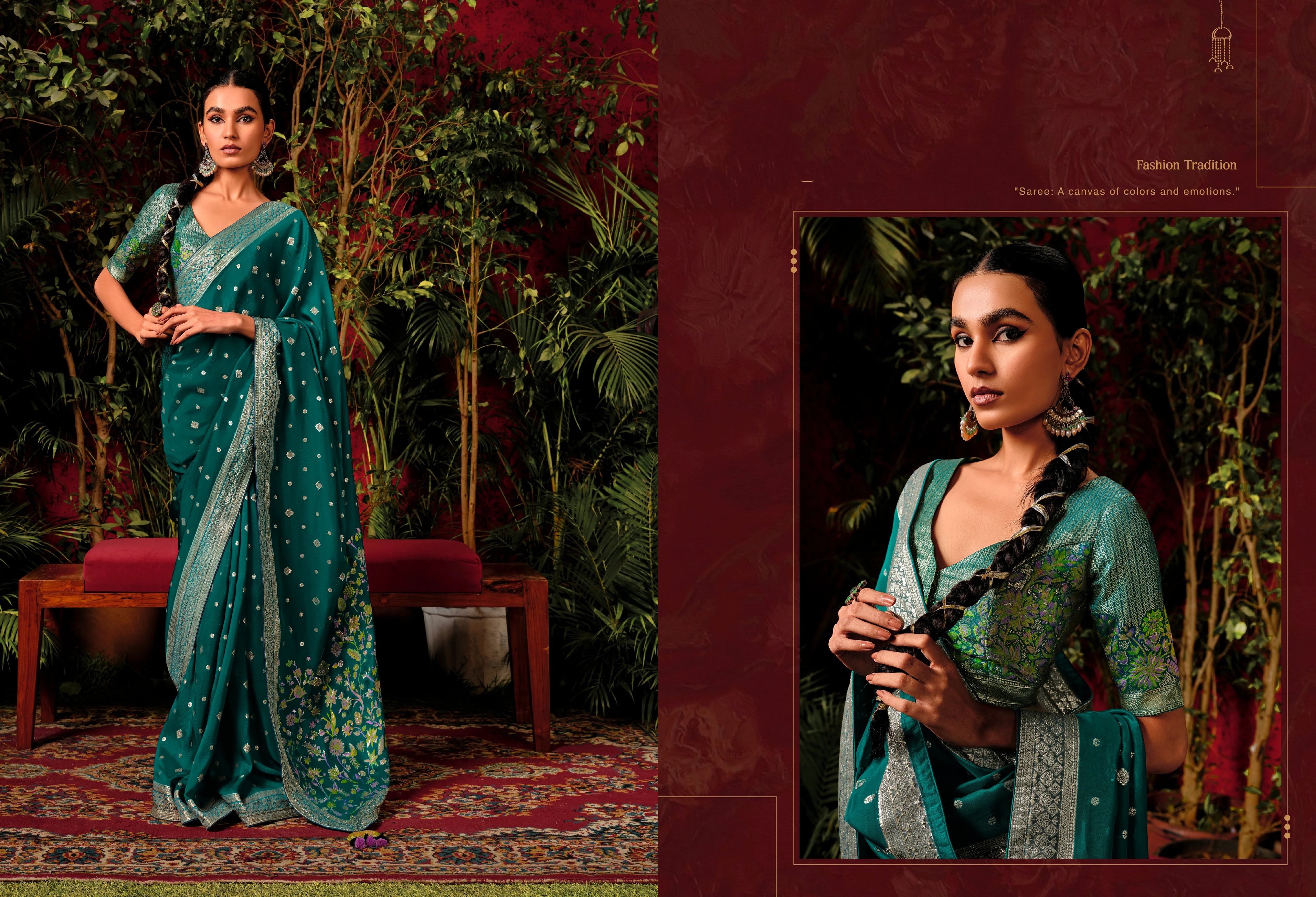Beautiful Designer Wedding Wear Pure Viscose Dola Silk Saree
