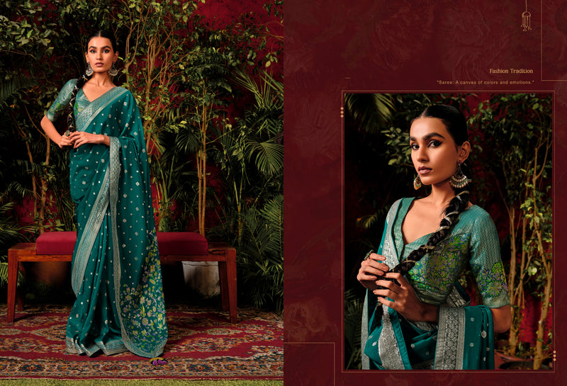 Beautiful Designer Wedding Wear Pure Viscose Dola Silk Saree